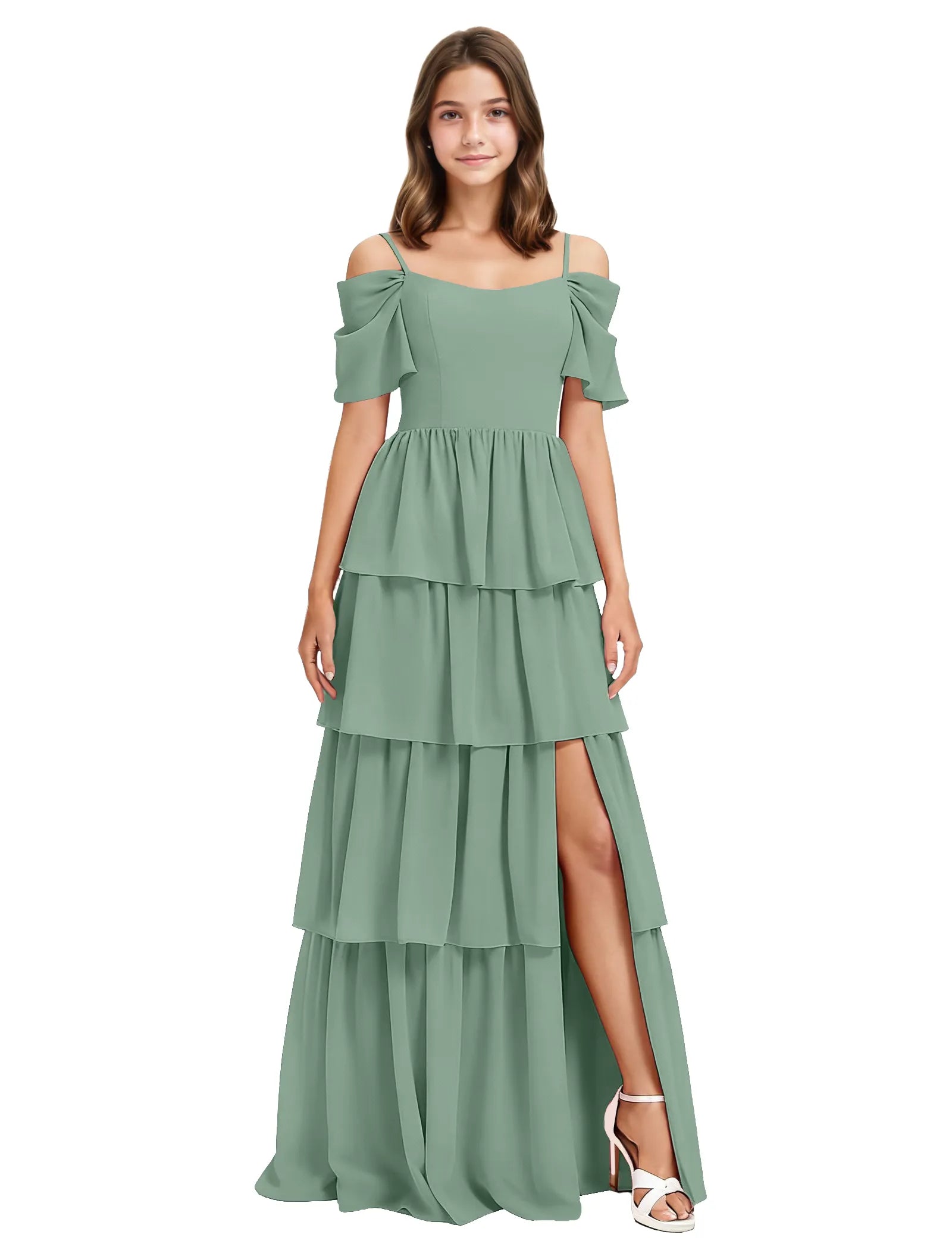 Layered Ruffle Junior Bridesmaid Dress