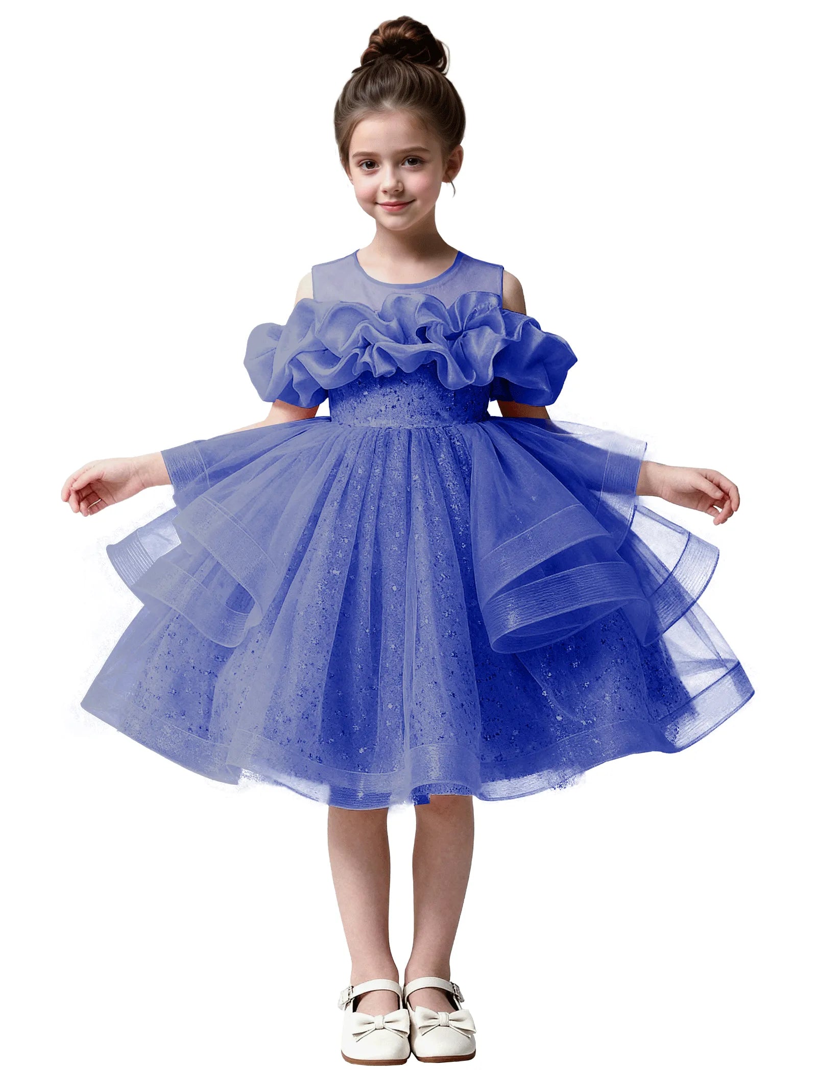 Sparkle Tulle Ruffle Flower Girl Dress