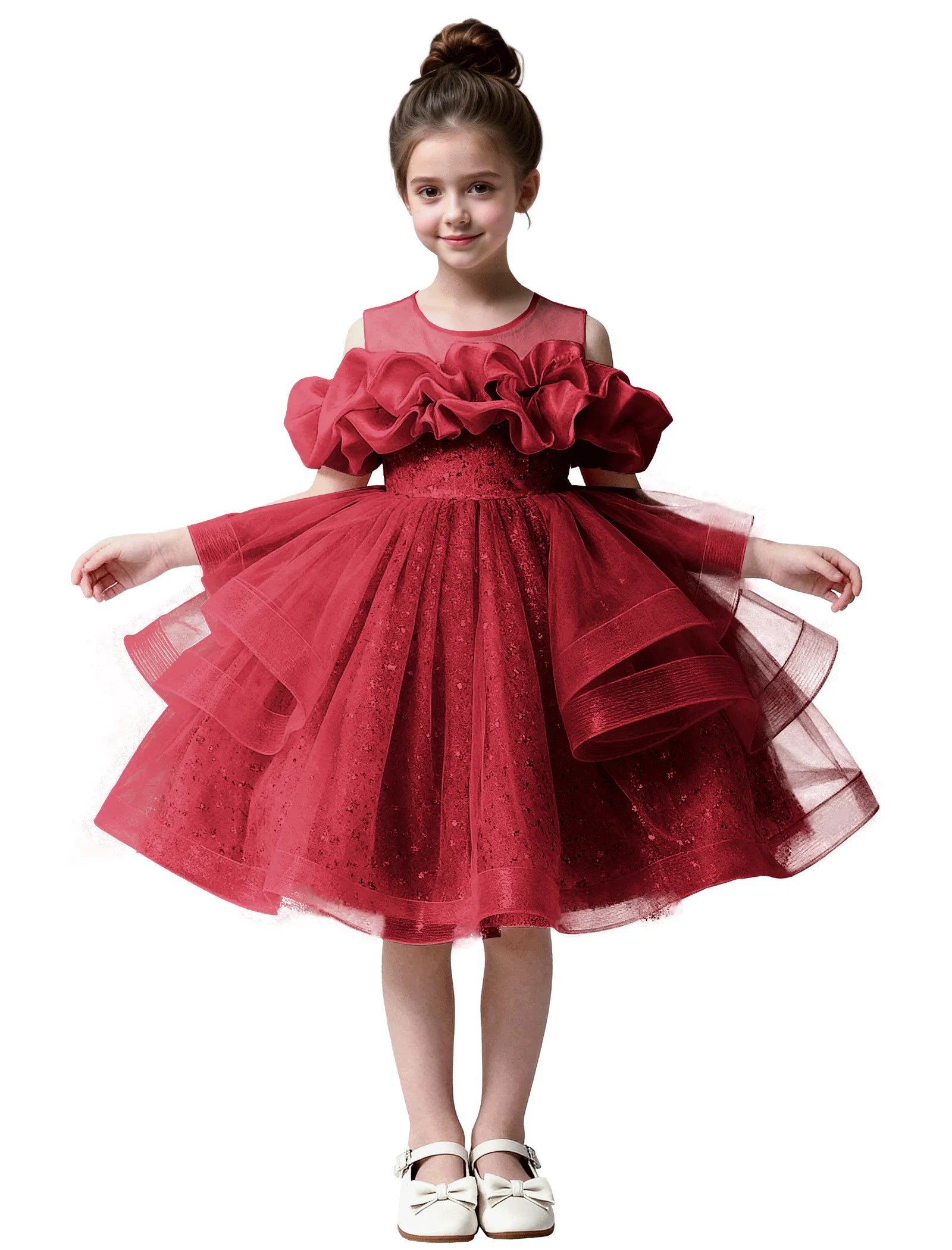 Sparkle Tulle Ruffle Flower Girl Dress