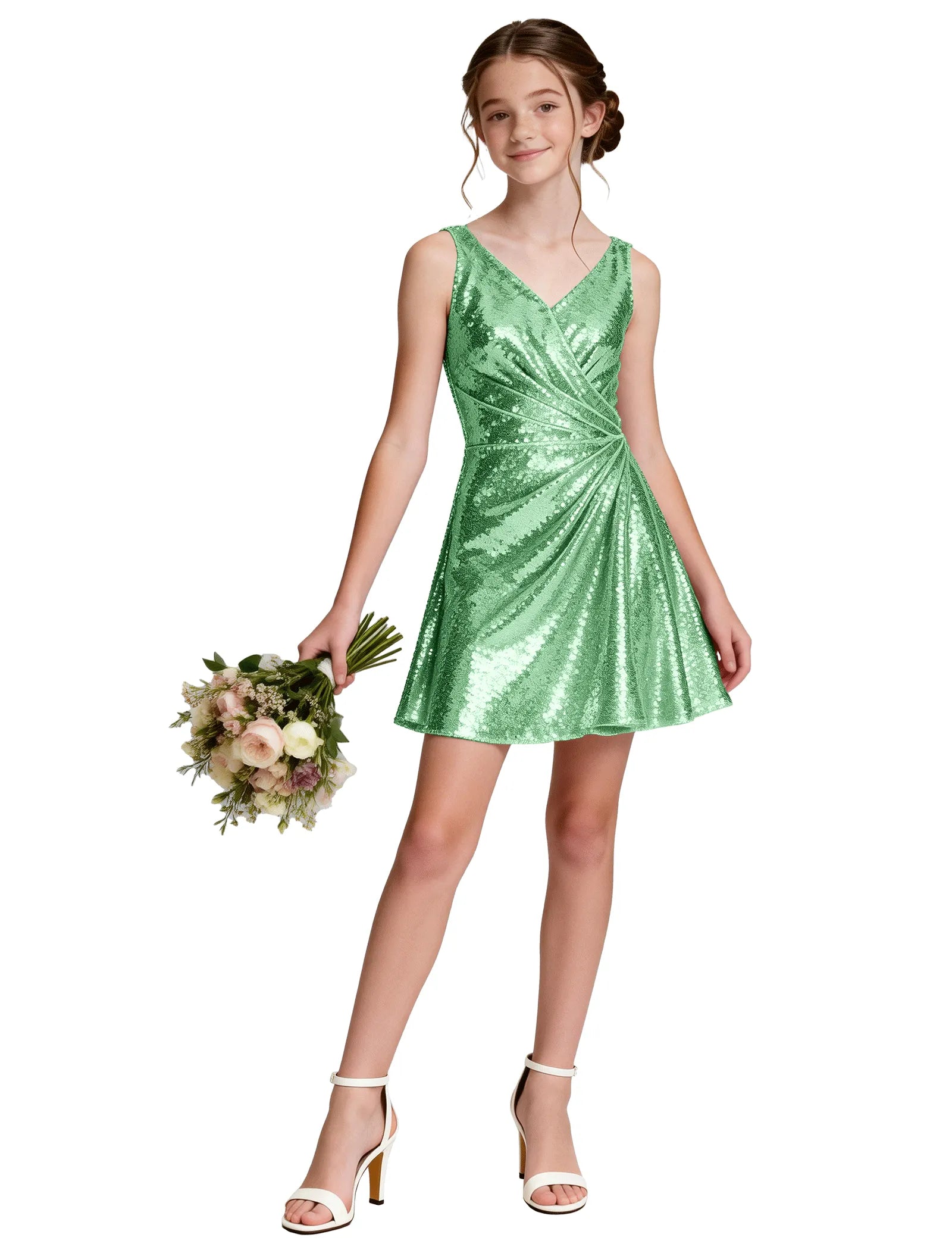 Youth Pageant Dress With Sequins and Cute Cut