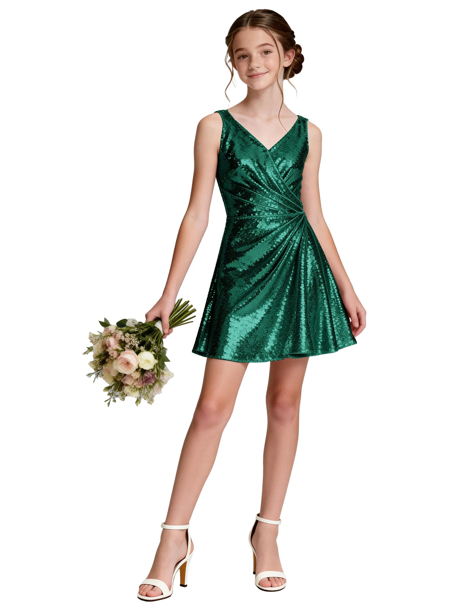 Youth Pageant Dress With Sequins and Cute Cut