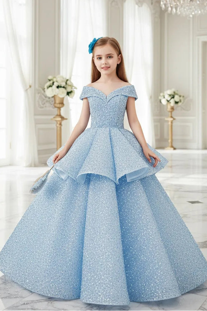 Sparkle Tiered Ball Gown for Girls