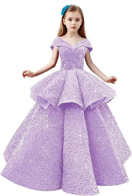 Sparkle Tiered Ball Gown for Girls