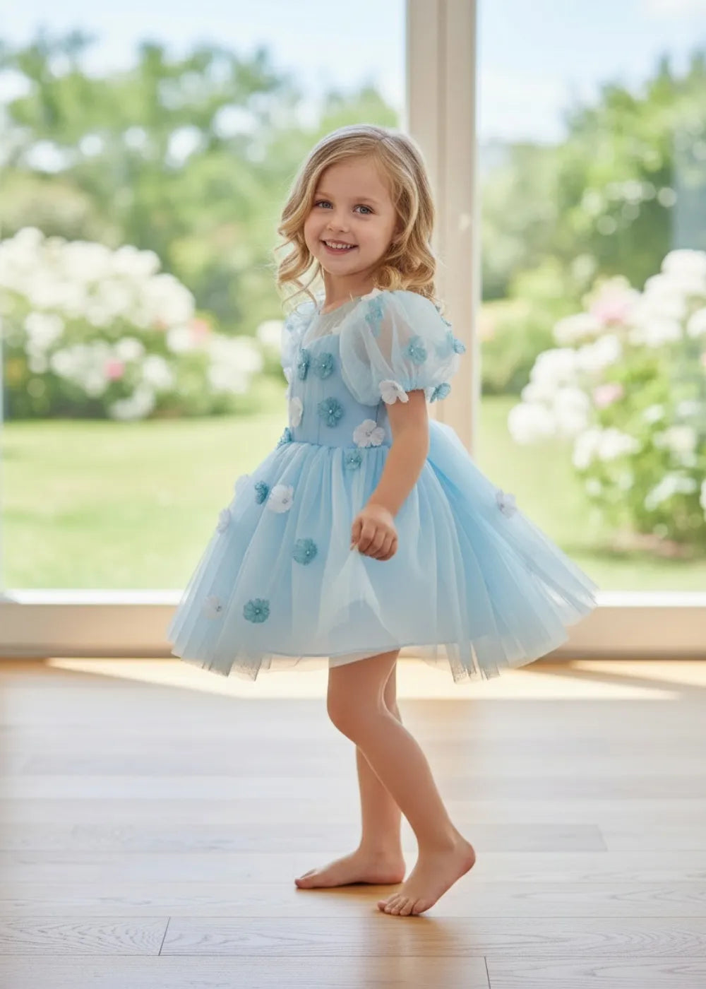 Blossom Fairy Puff Sleeve Tulle Dress