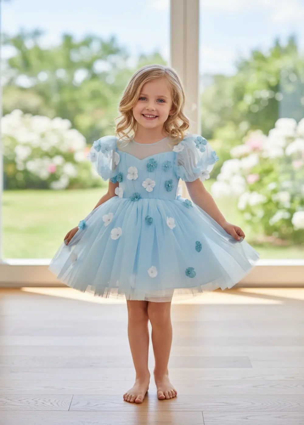 Blossom Fairy Puff Sleeve Tulle Dress