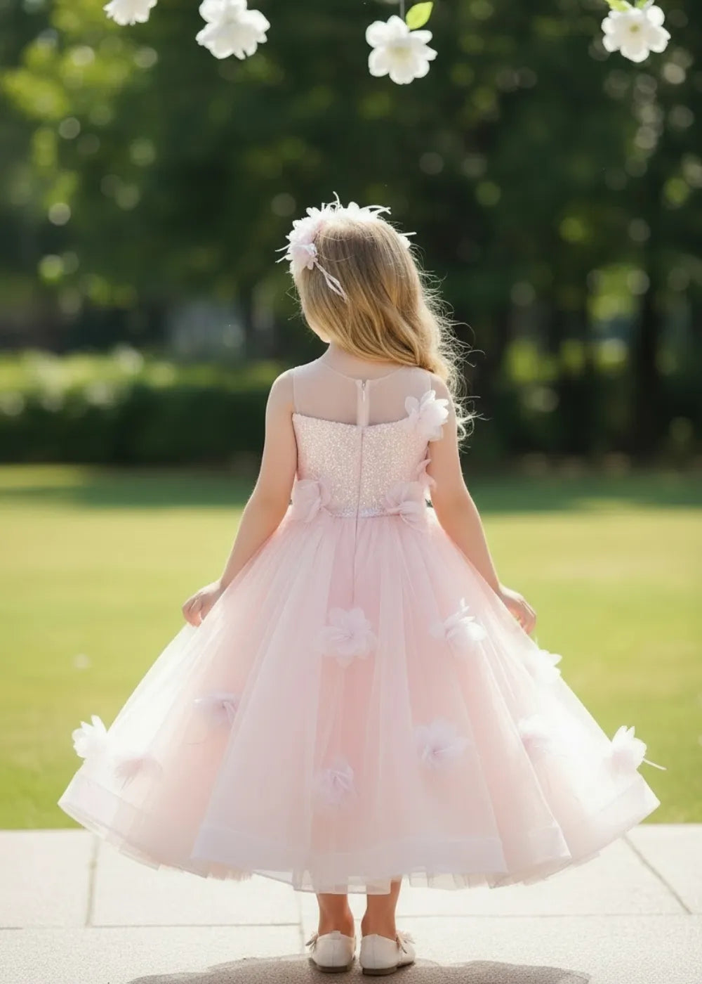 Elegant Flower Girl Dress  Enchanting Tulle Flower Girl Dress for Weddings  | Fynony