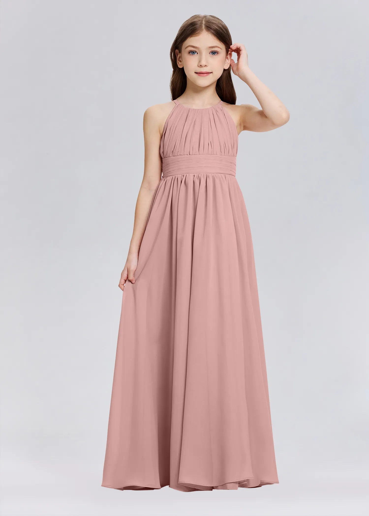Stylish A-Line Halter Chiffon Flower Girl Dress