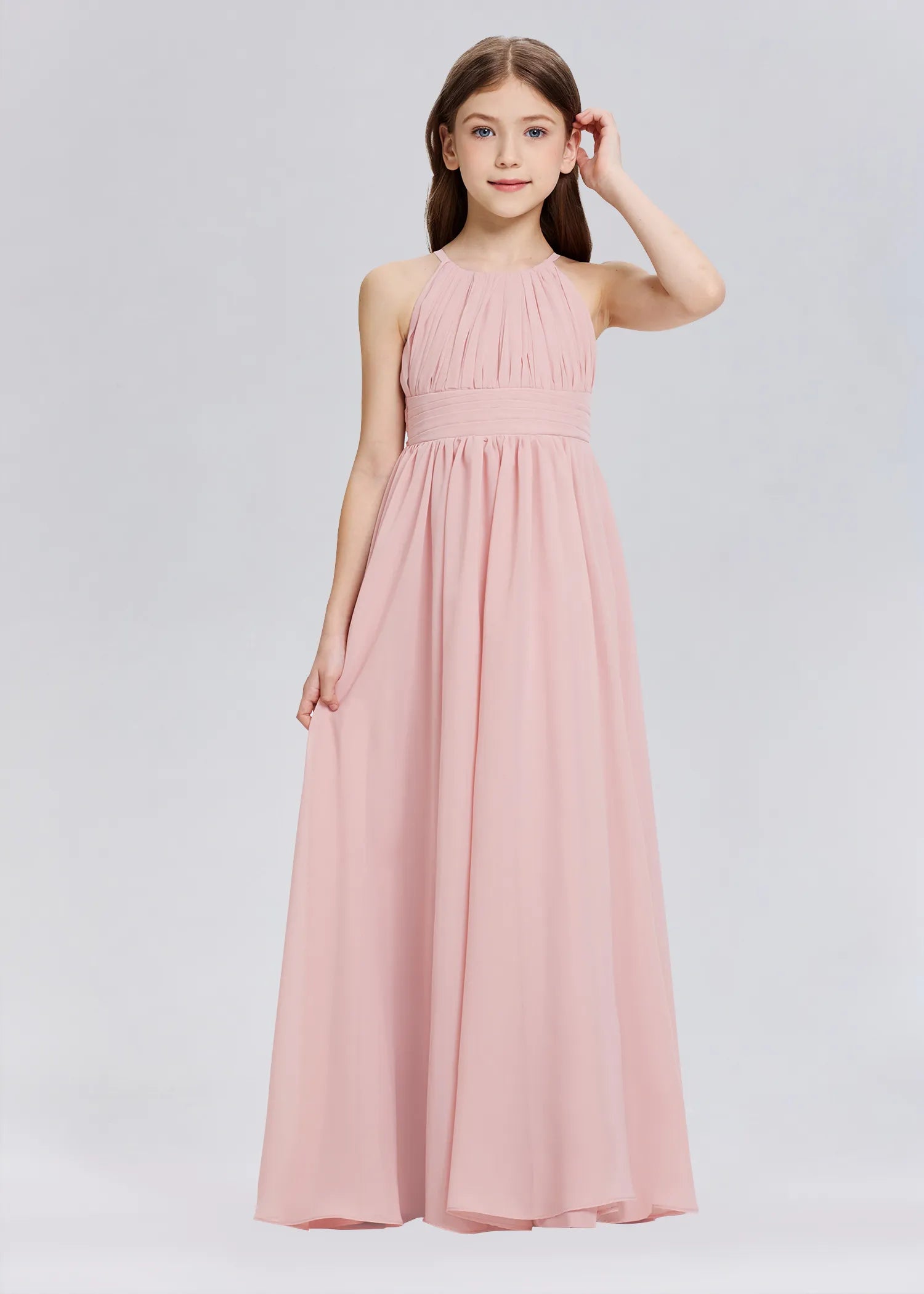Stylish A-Line Halter Chiffon Flower Girl Dress