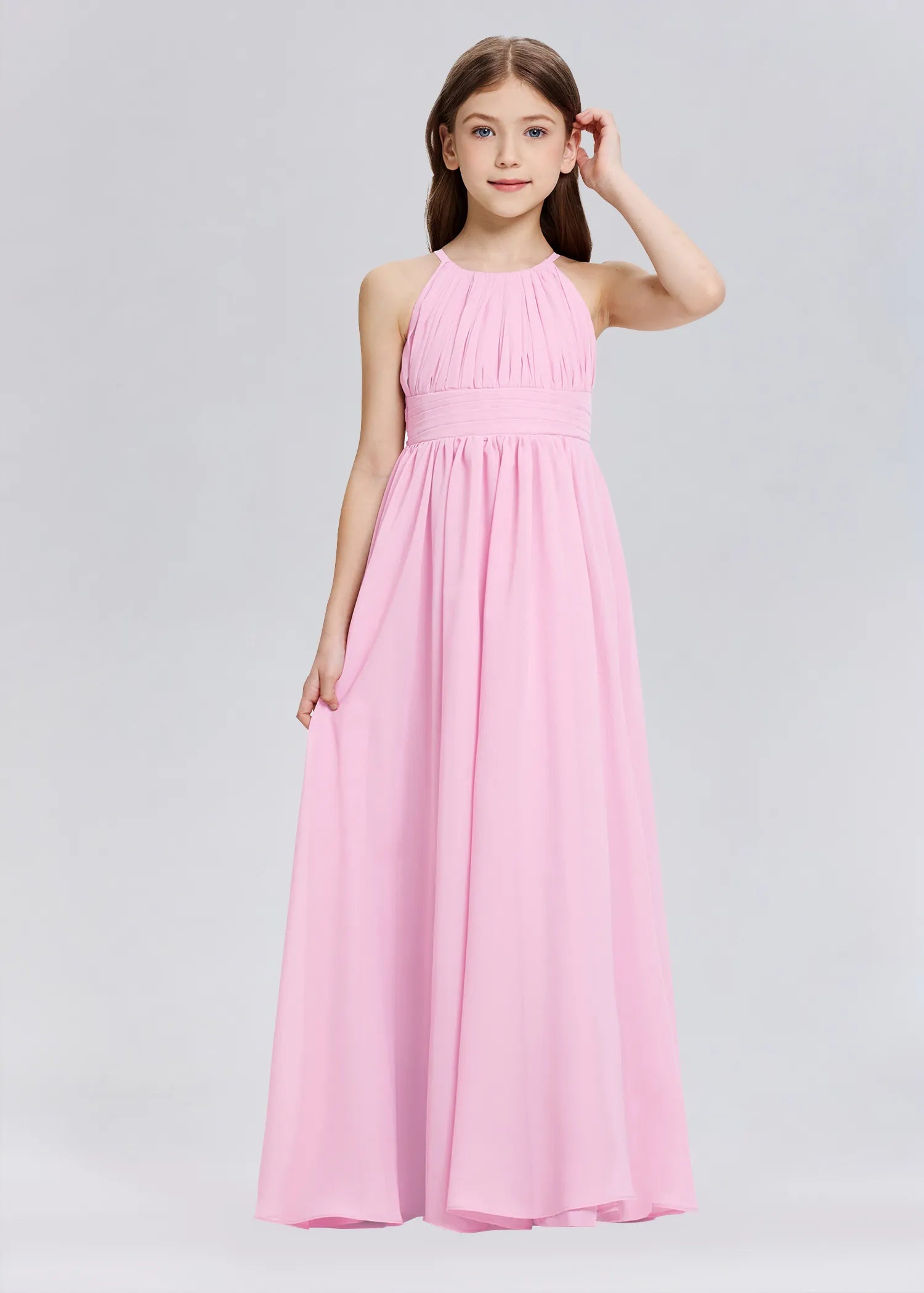 Stylish A-Line Halter Chiffon Flower Girl Dress