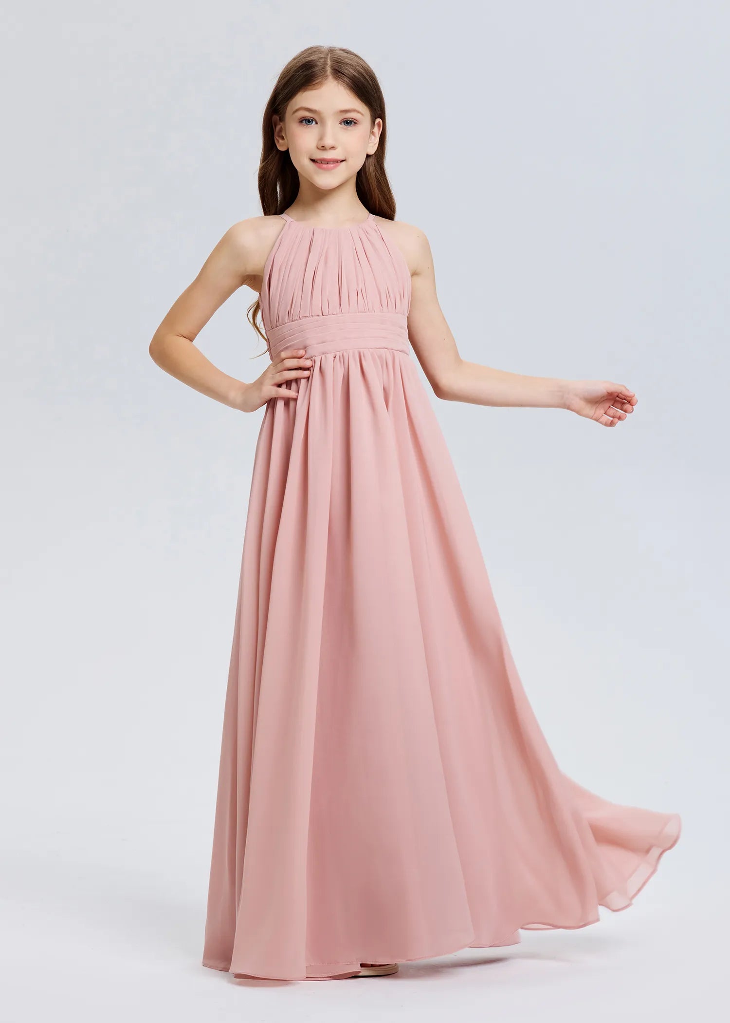 Stylish A-Line Halter Chiffon Flower Girl Dress