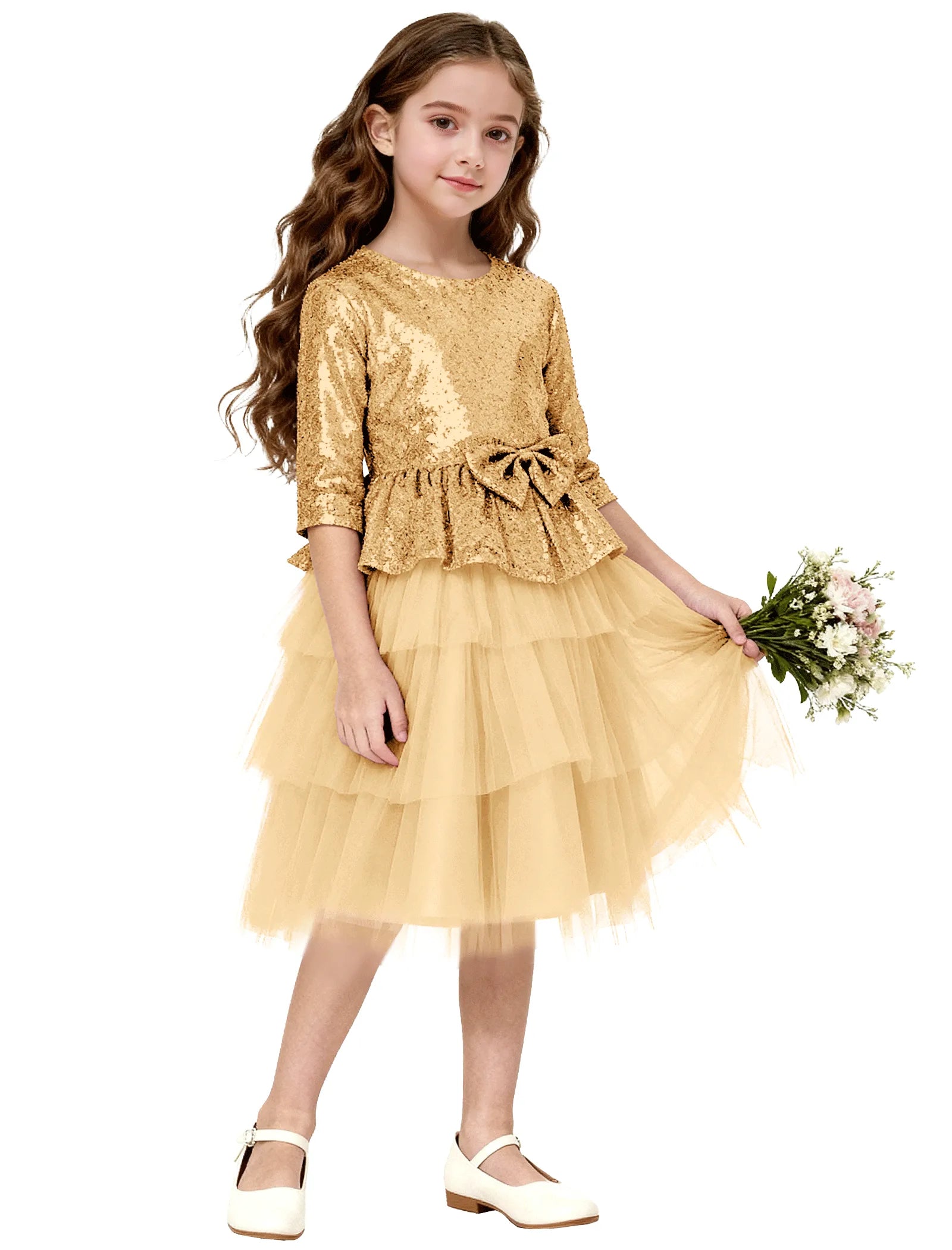 Tiered Tulle Glitter Birthday Dress for Girls