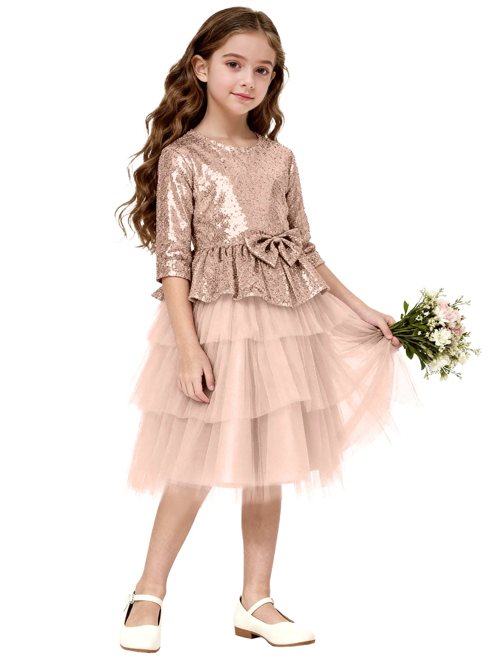 Tiered Tulle Glitter Birthday Dress for Girls