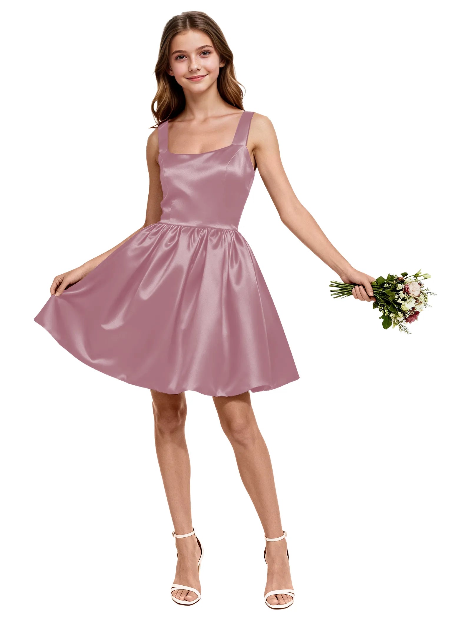 Satin Bow Back Party Dress for Girls
