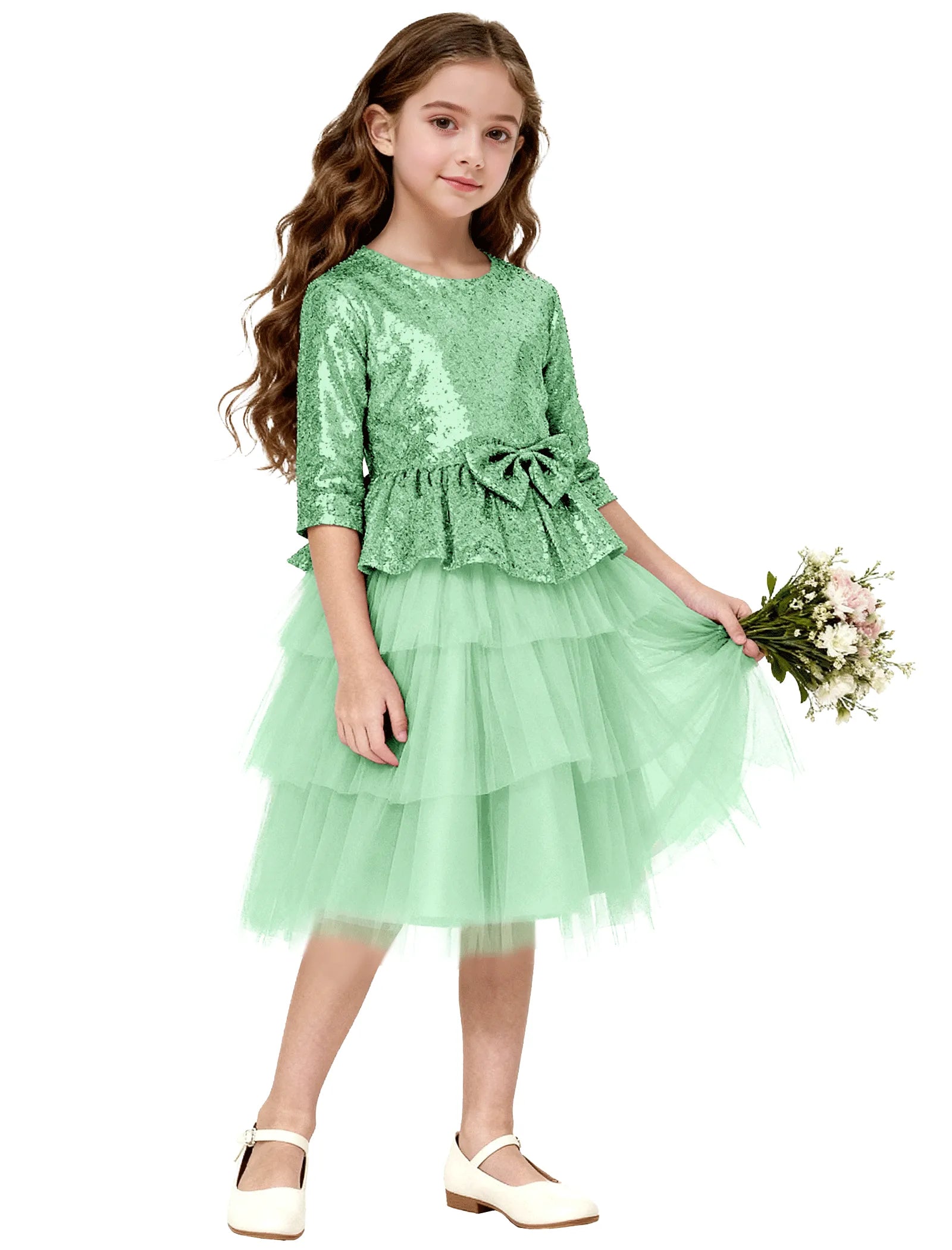 Tiered Tulle Glitter Birthday Dress for Girls