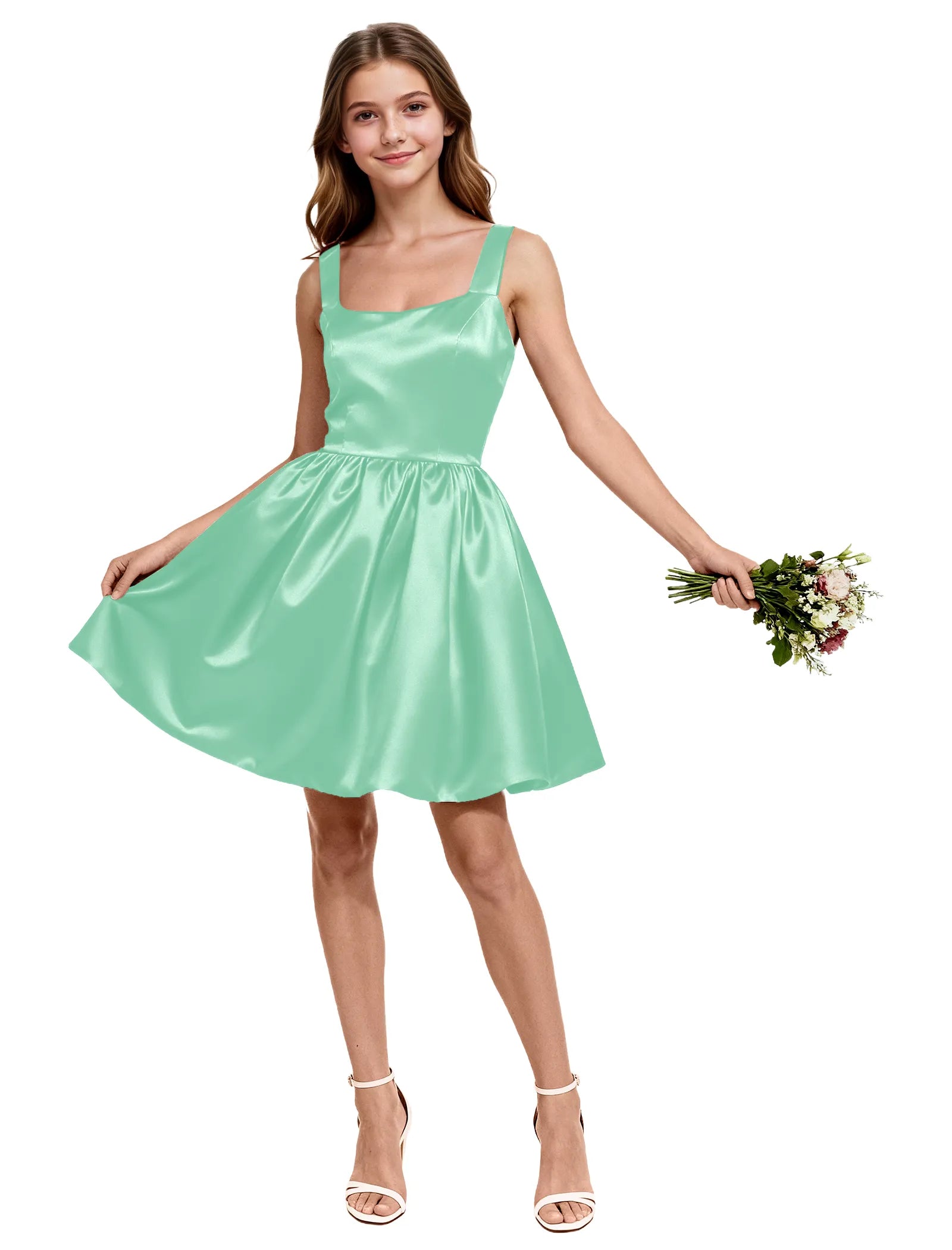 Satin Bow Back Party Dress for Girls