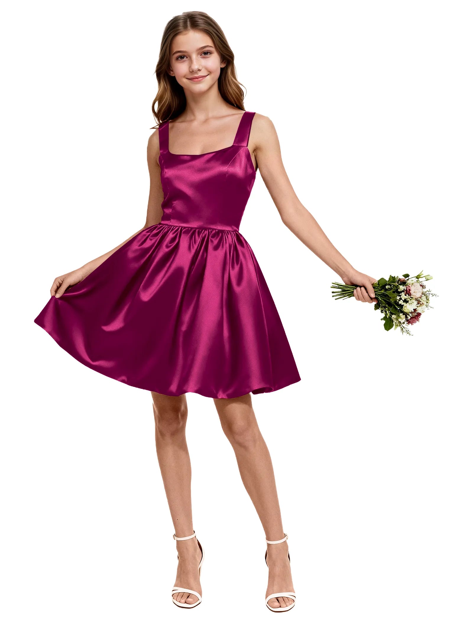 Satin Bow Back Party Dress for Girls