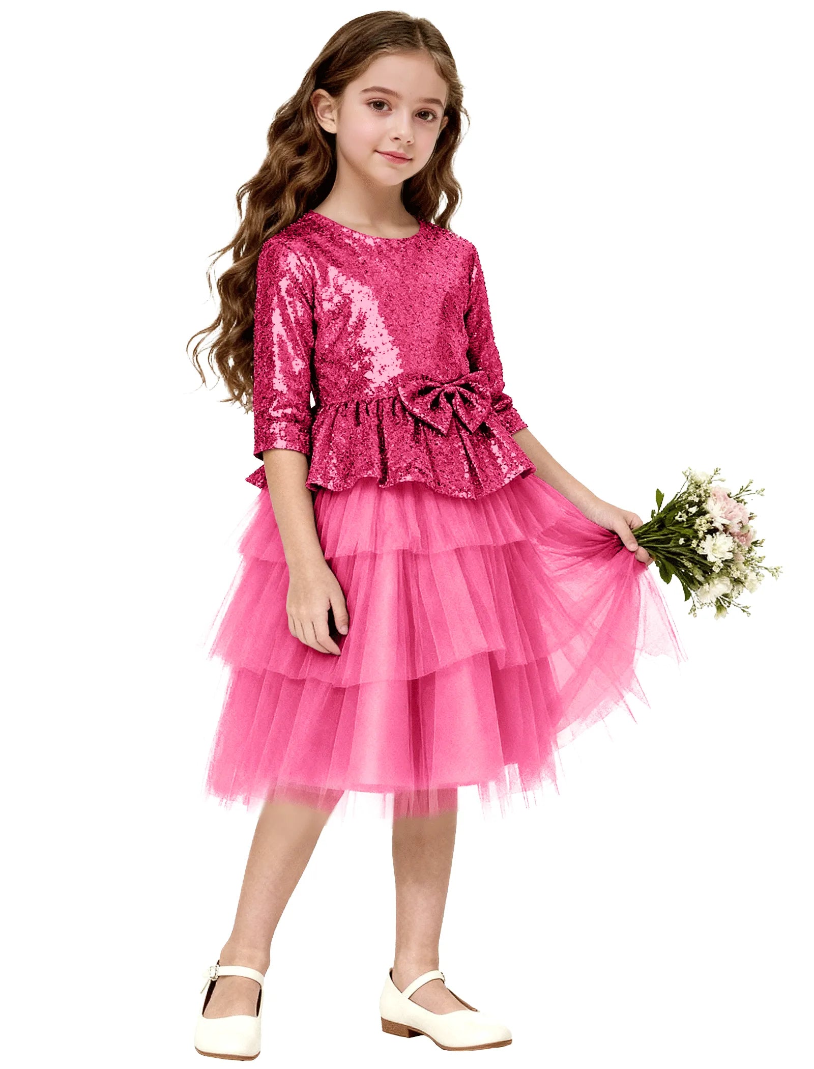 Tiered Tulle Glitter Birthday Dress for Girls