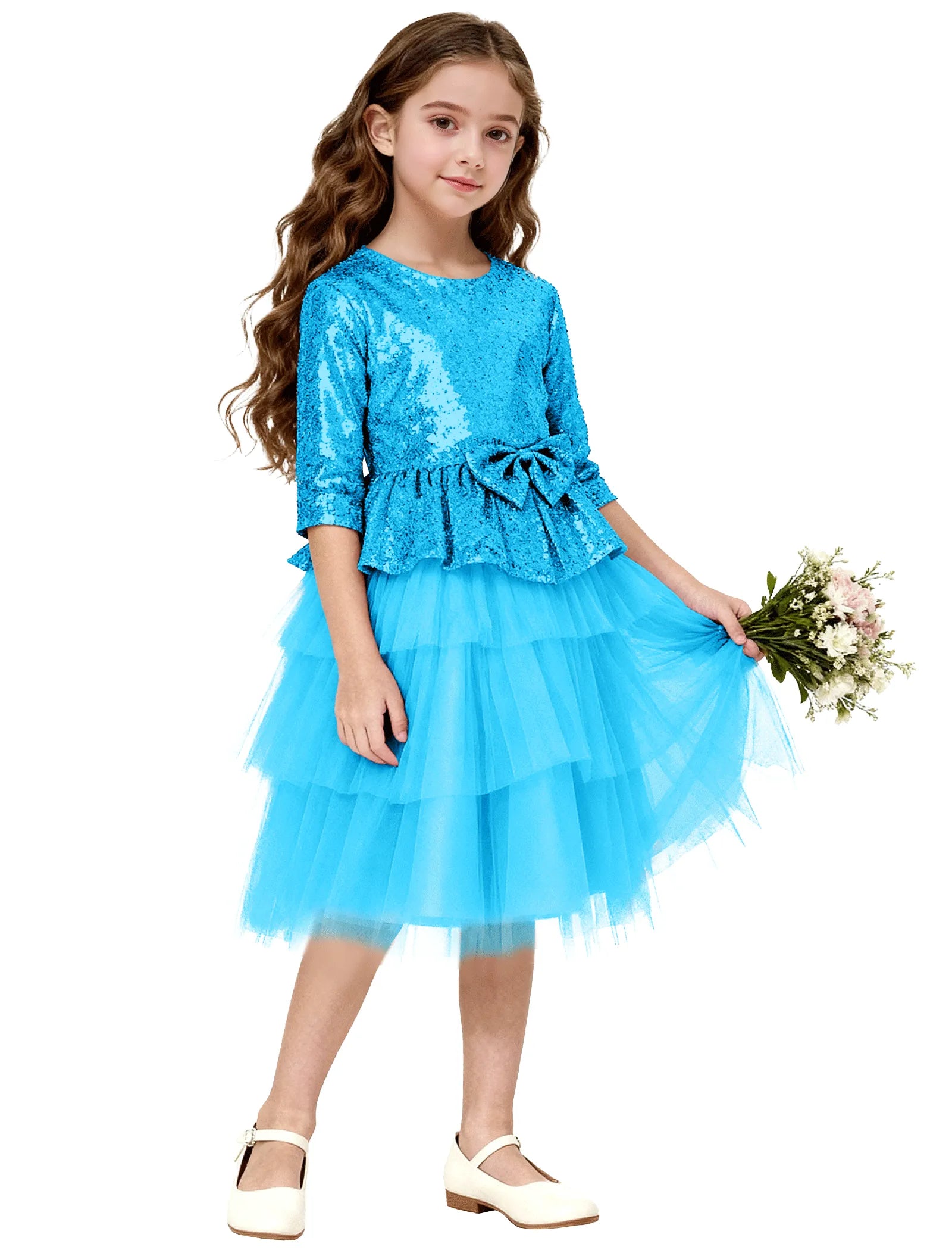 Tiered Tulle Glitter Birthday Dress for Girls