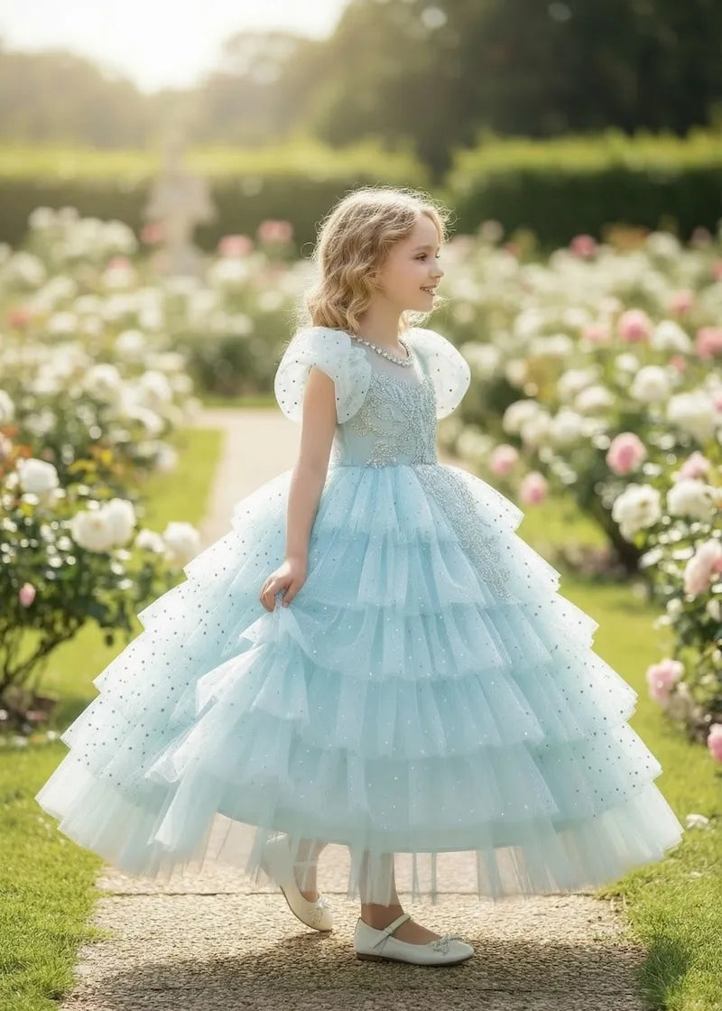 Starlit Bloom Fairy Ball Gown for Girls