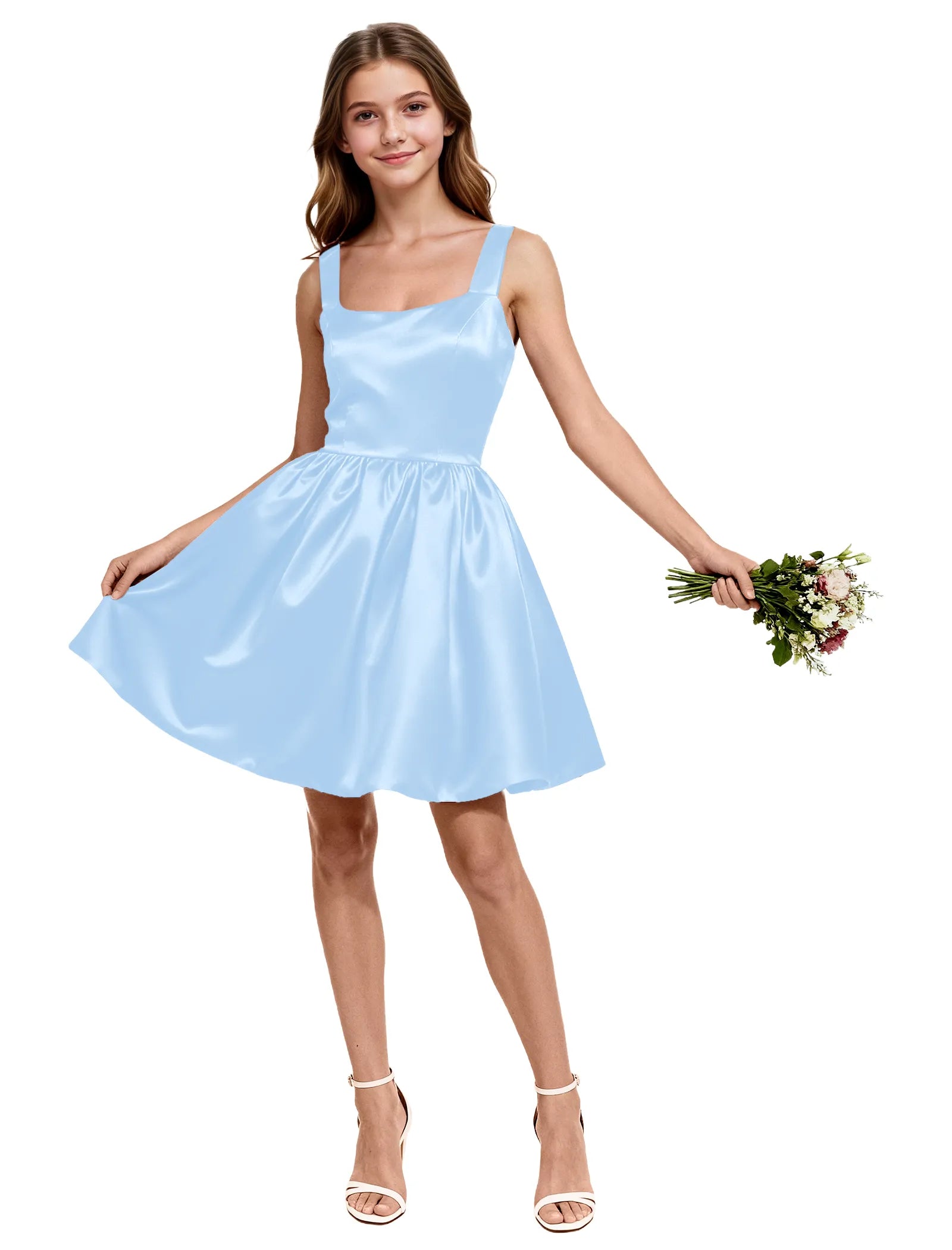 Satin Bow Back Party Dress for Girls