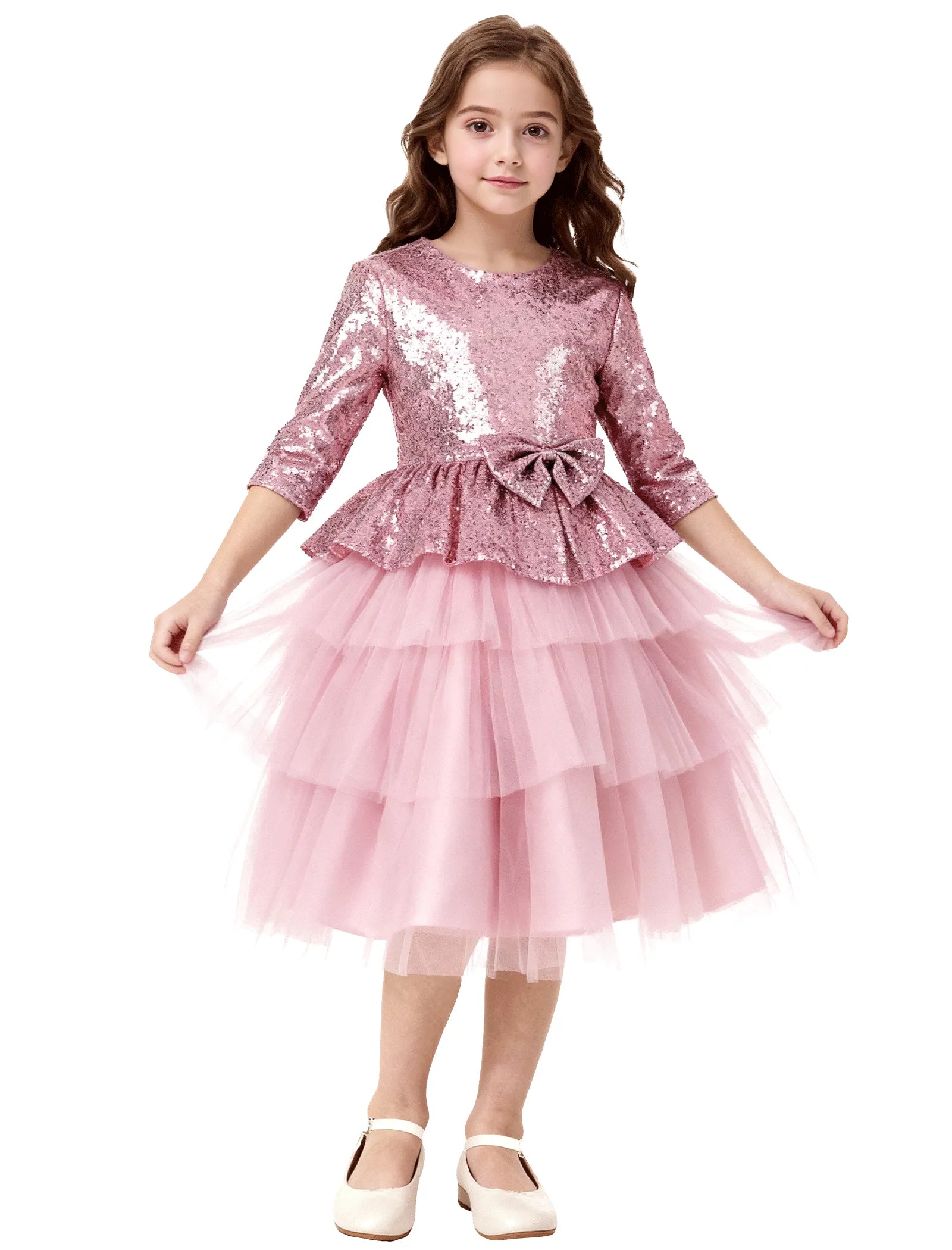 Tiered Tulle Glitter Birthday Dress for Girls