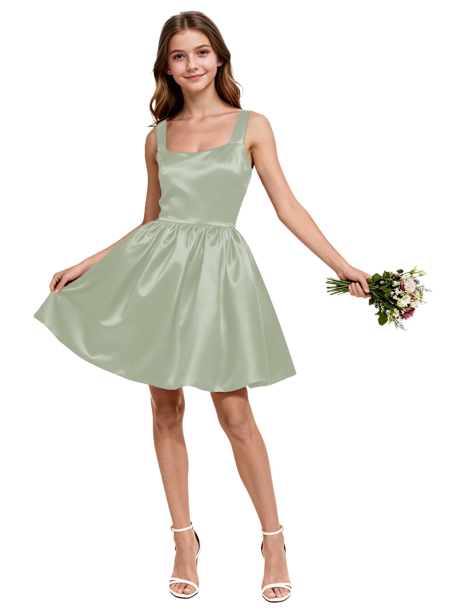 Satin Bow Back Party Dress for Girls