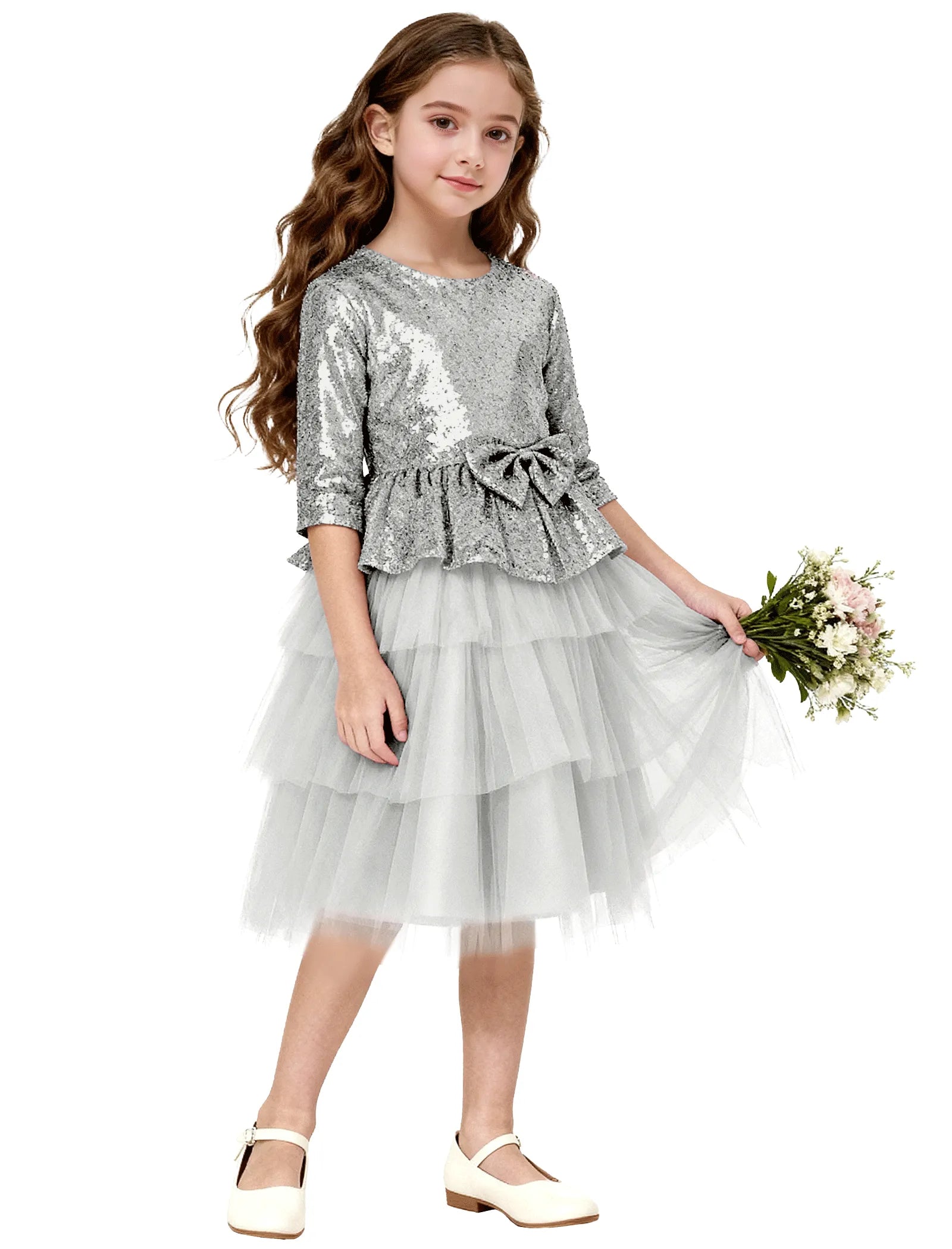 Tiered Tulle Glitter Birthday Dress for Girls