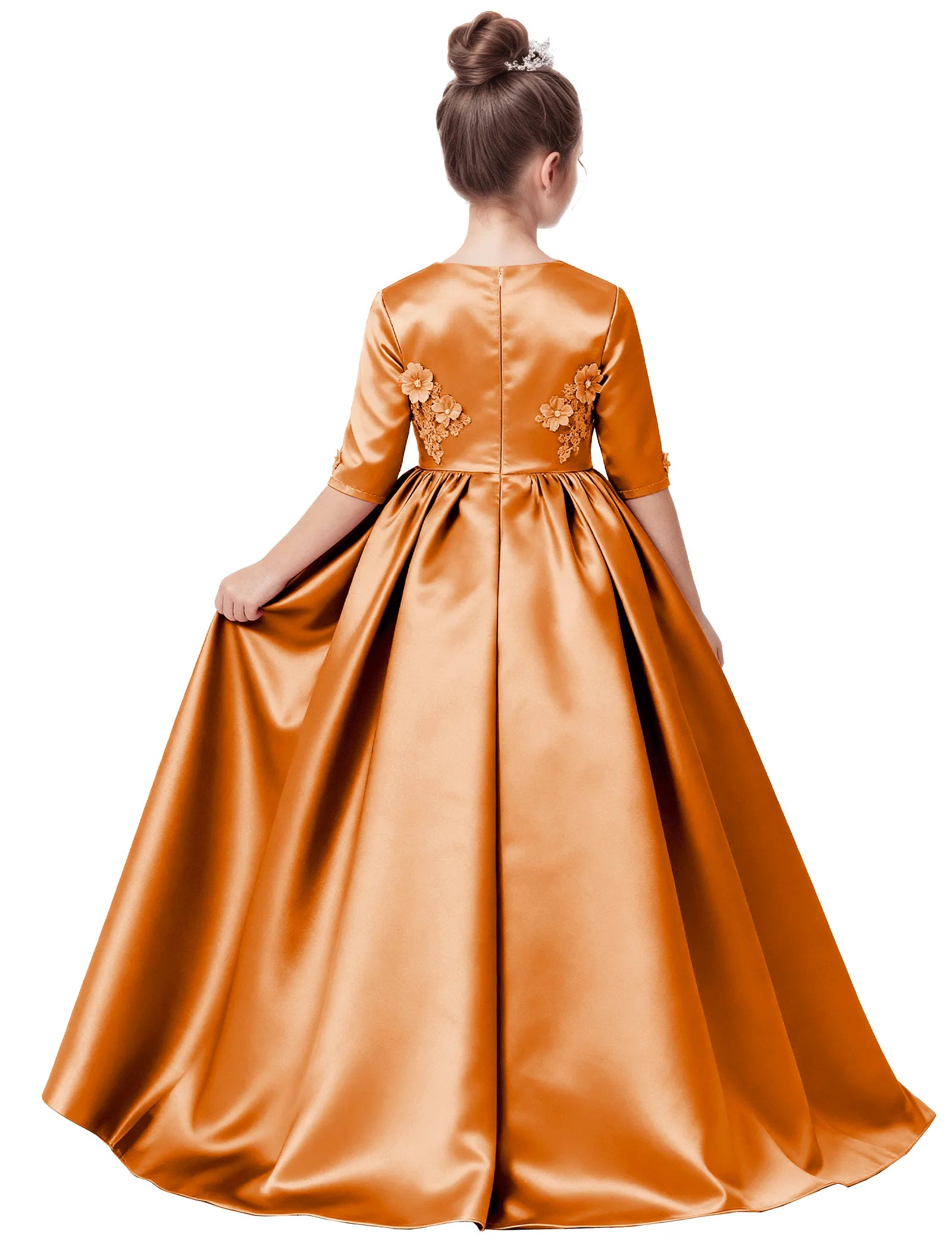 Elegant Pageant Dress for Girls with Pleats and Bow
