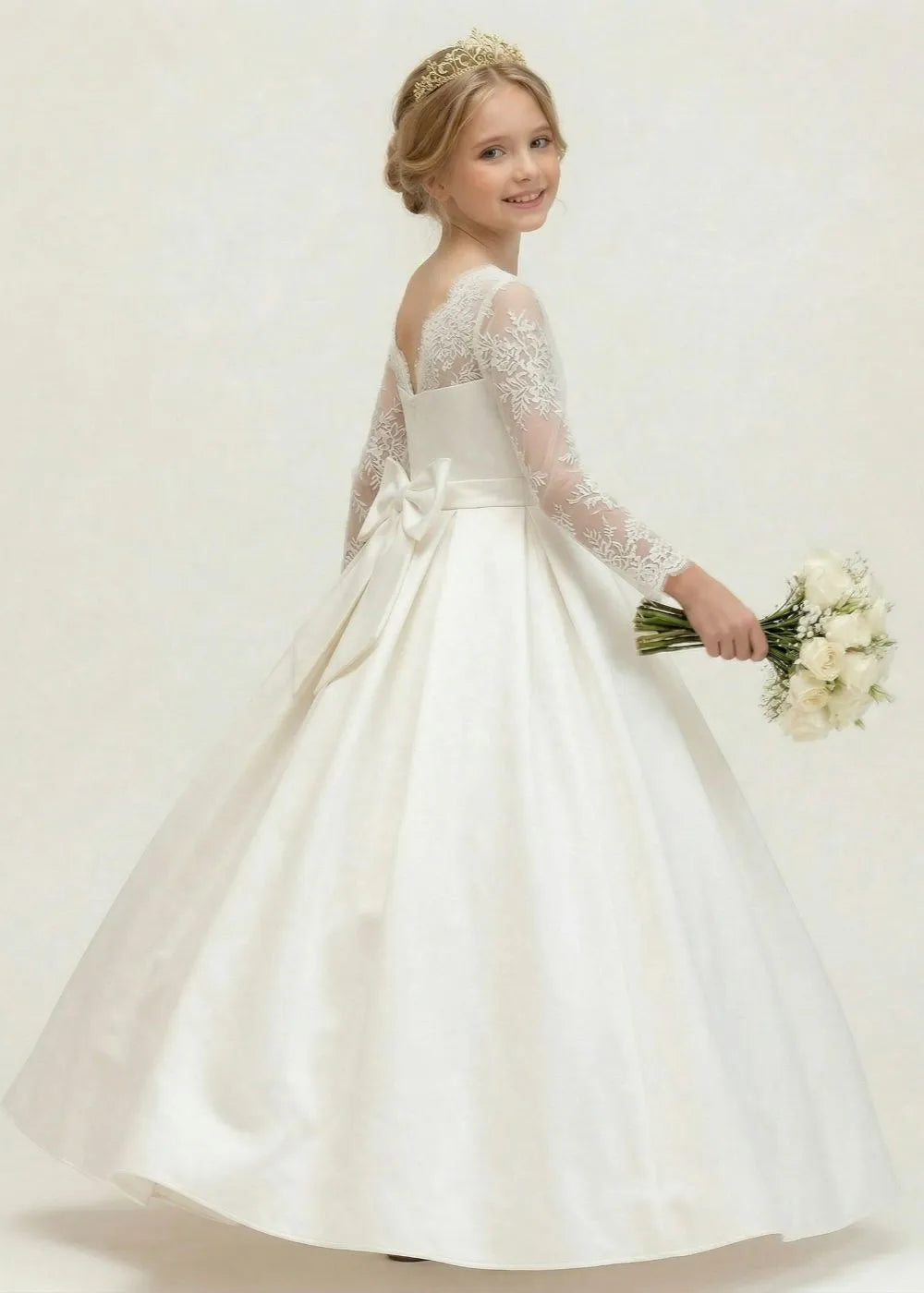 Vestido de princesa sin mangas de encaje
