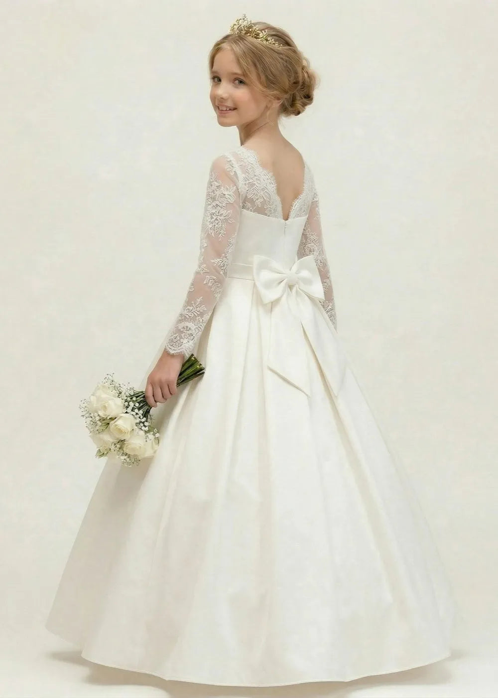 Vestido de princesa sin mangas de encaje