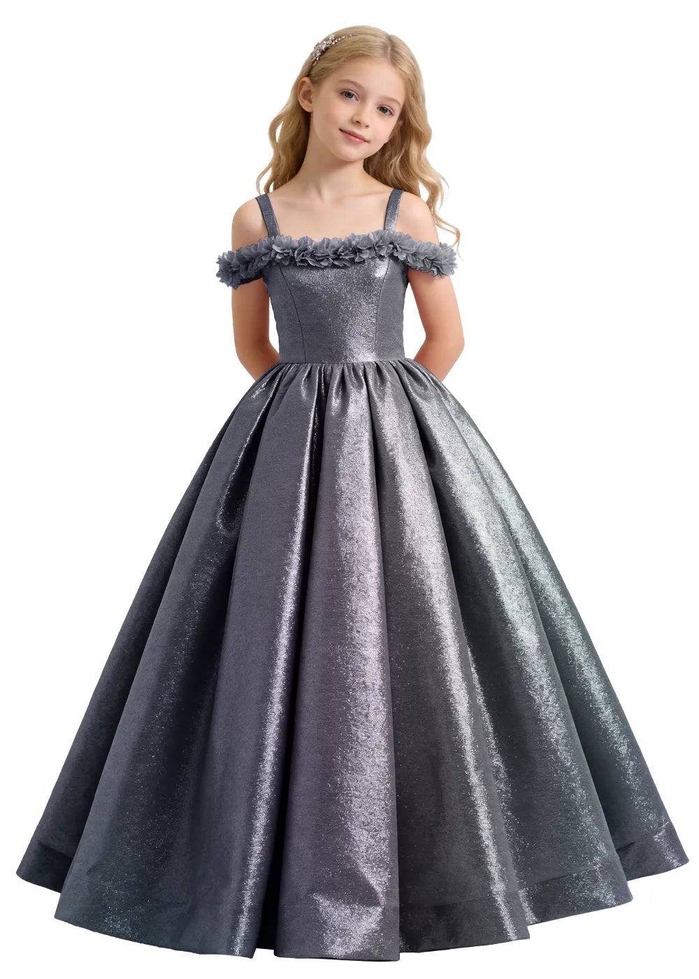 Elegant Off-Shoulder Girls Formal Gown