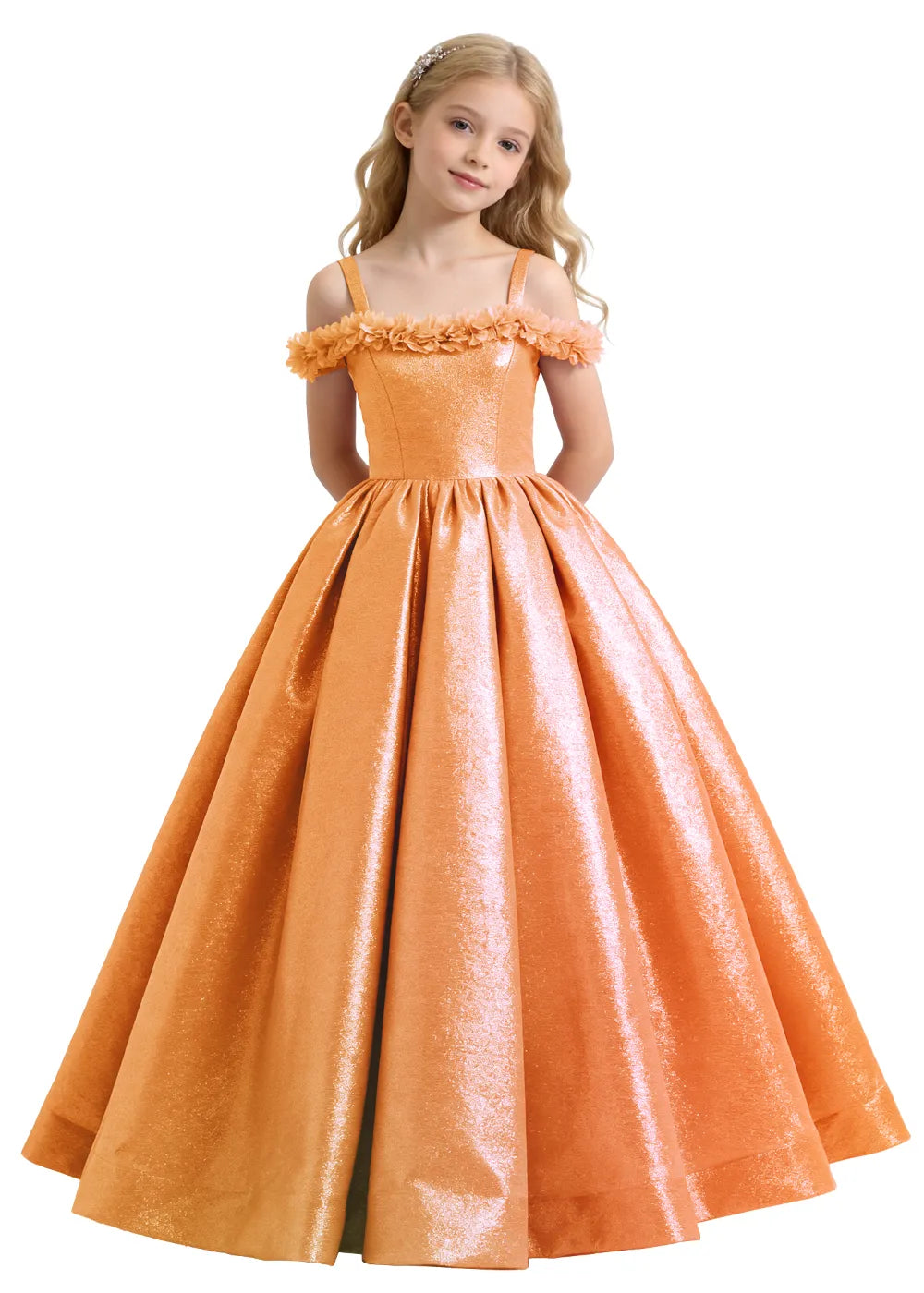 Elegant Off-Shoulder Girls Formal Gown
