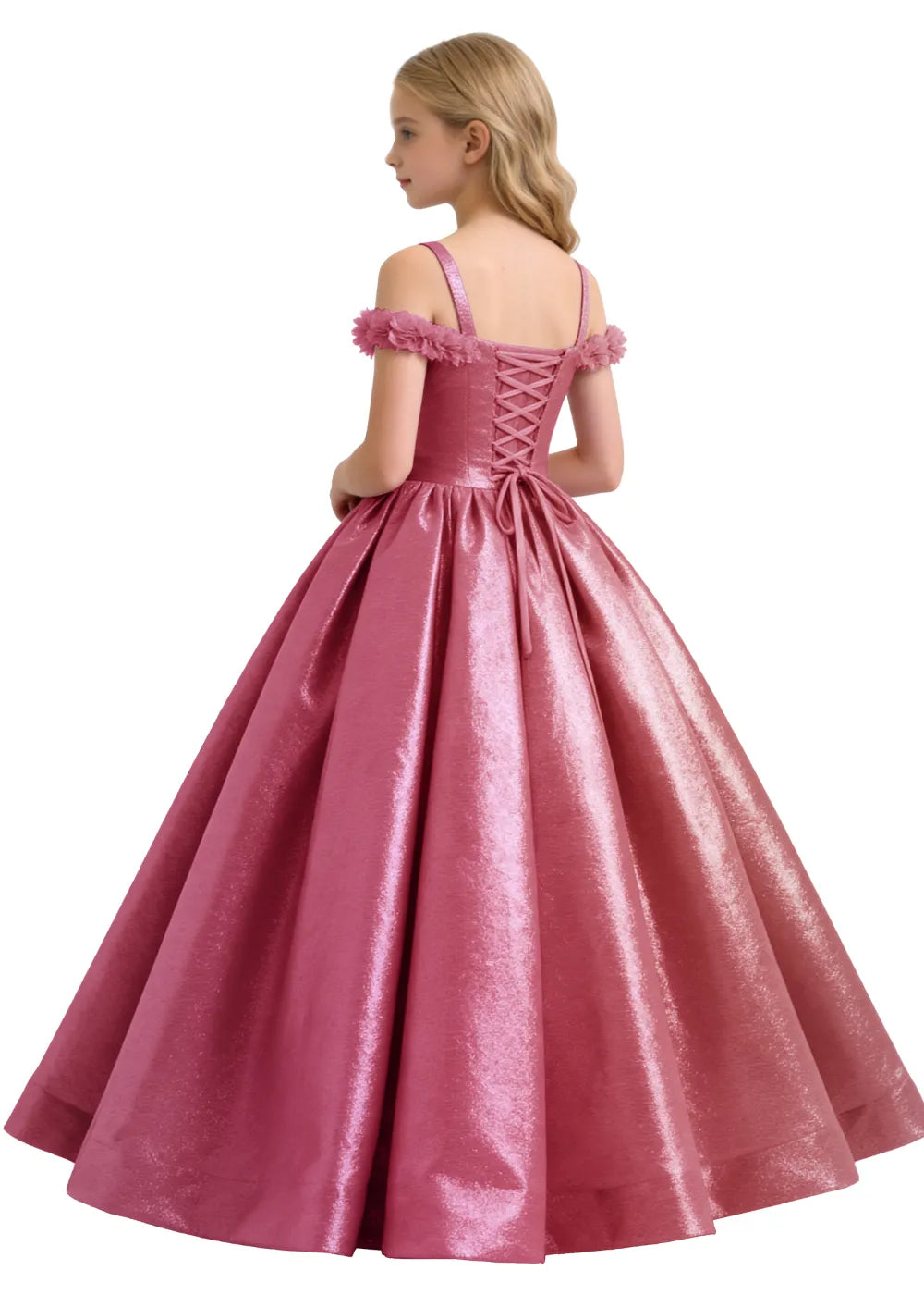 Elegant Off-Shoulder Girls Formal Gown