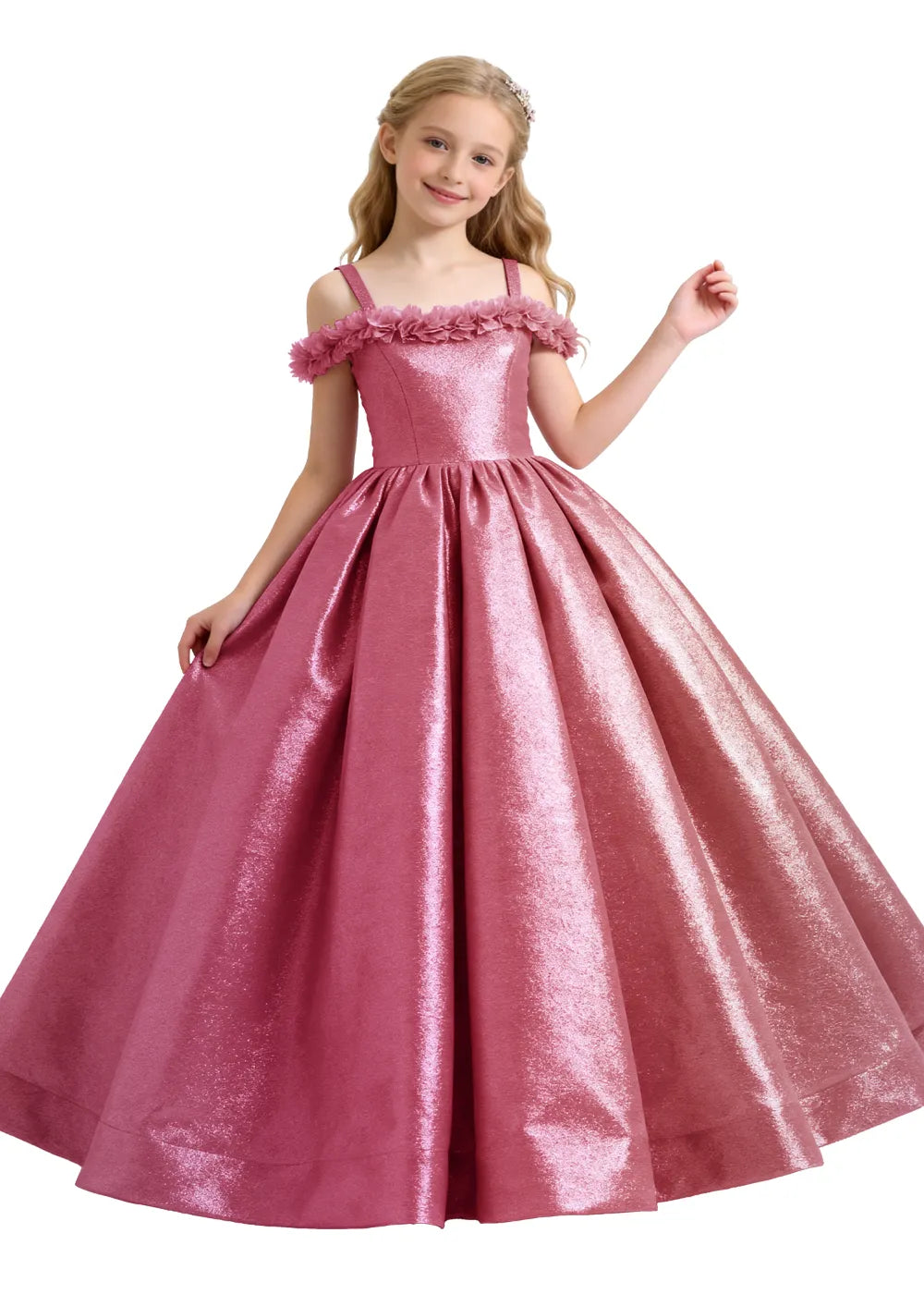 Vestido de princesa sin mangas de encaje