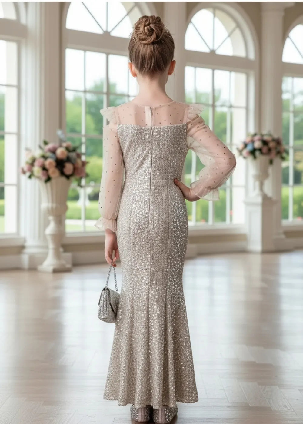 Vestido de princesa sin mangas de encaje