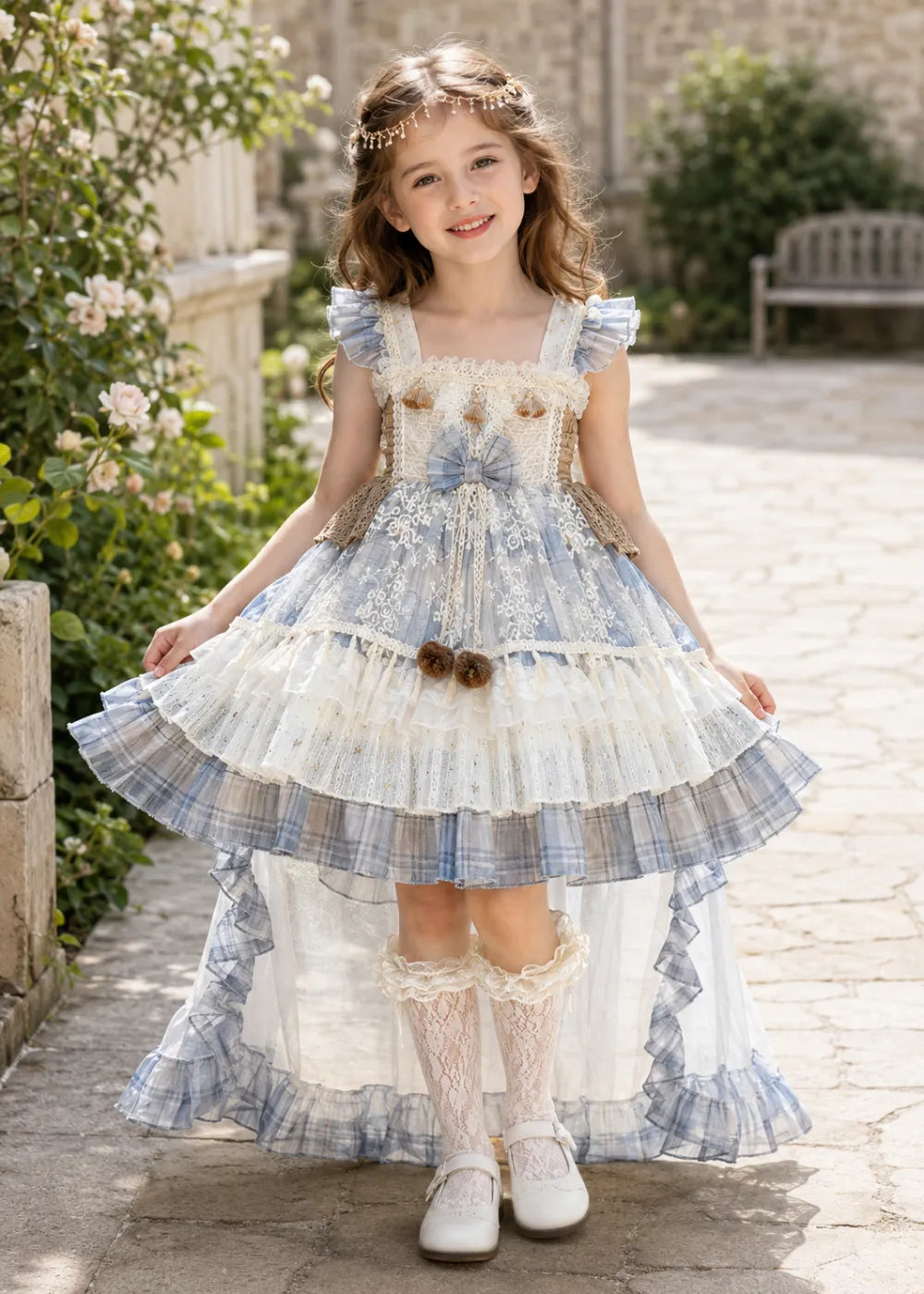 Spitzenkleid mit schulterfreiem Design