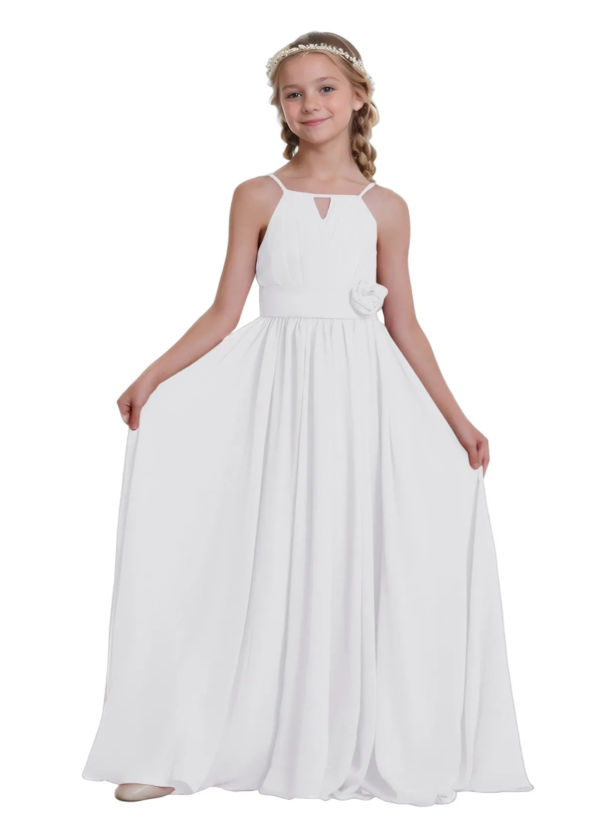 Bohemian Chiffon Junior Bridesmaid Maxi Dress