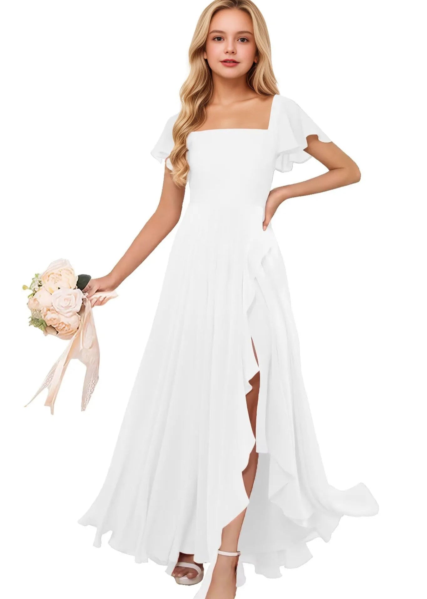 Chiffon Fit and Flare Girls Dress