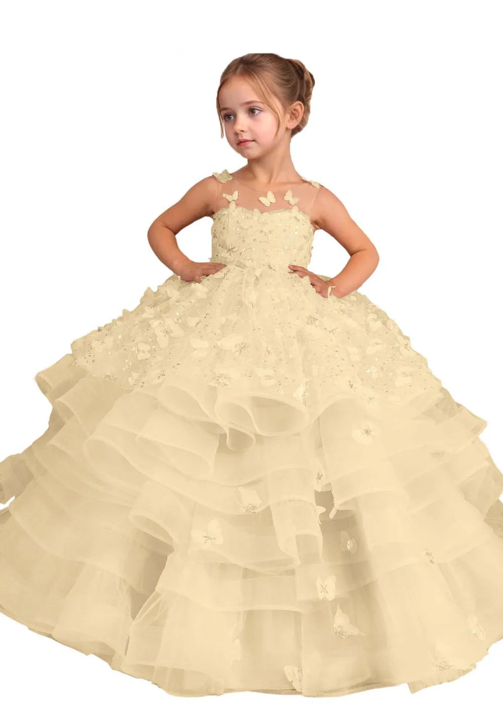 Elora Butterfly Dream Tulle Gown for Girls