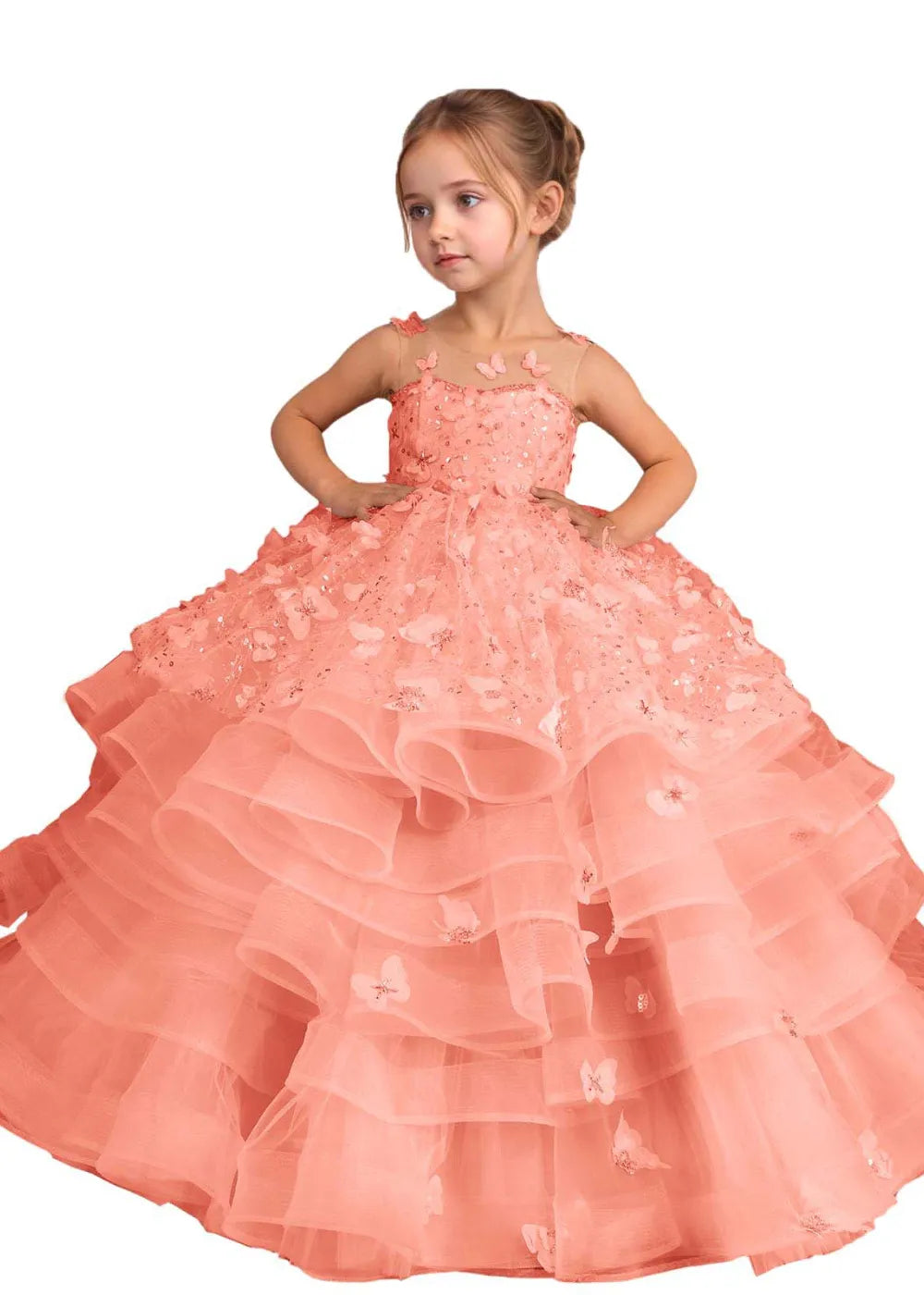 Elora Butterfly Dream Tulle Gown for Girls