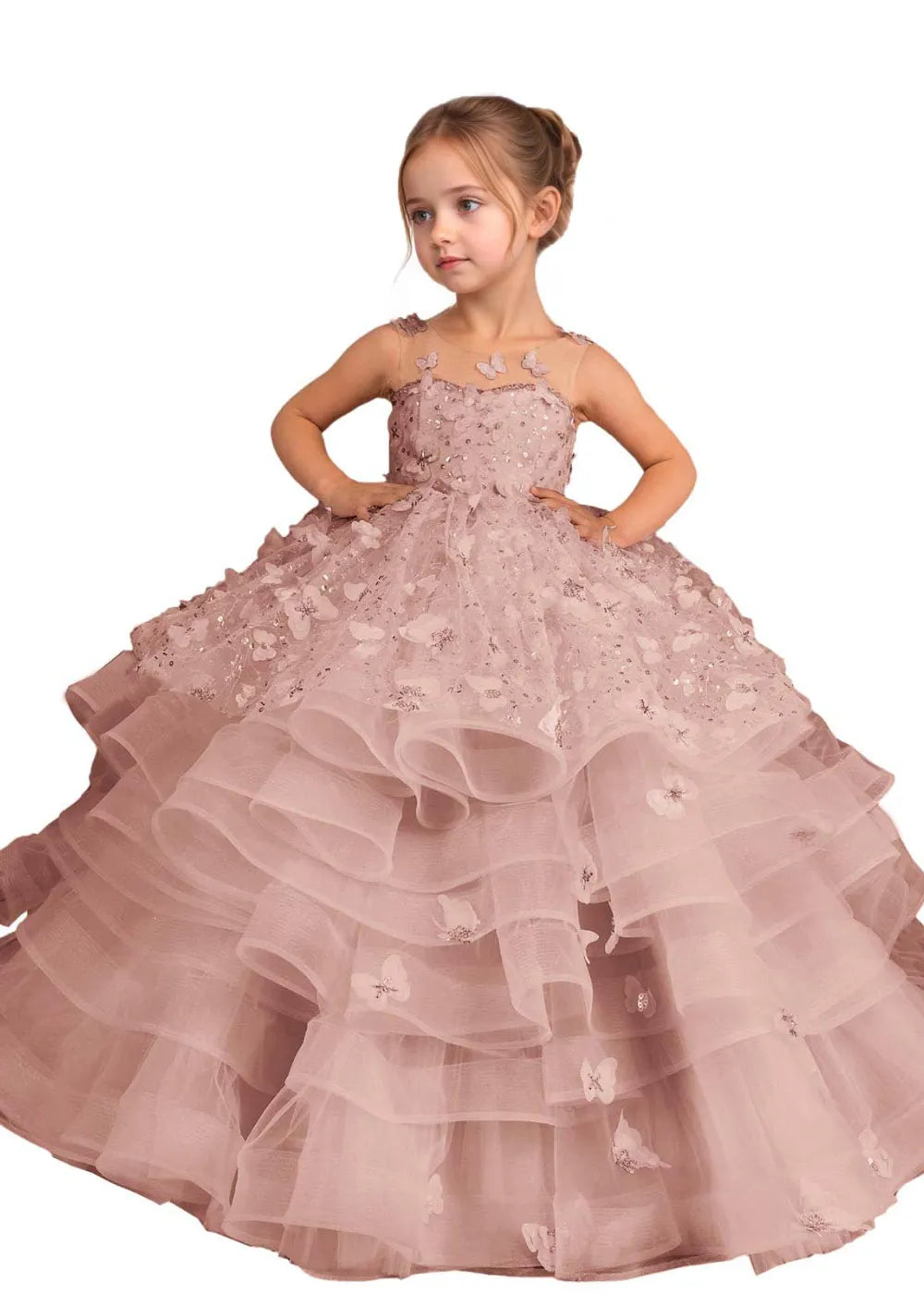 Elora Butterfly Dream Tulle Gown for Girls
