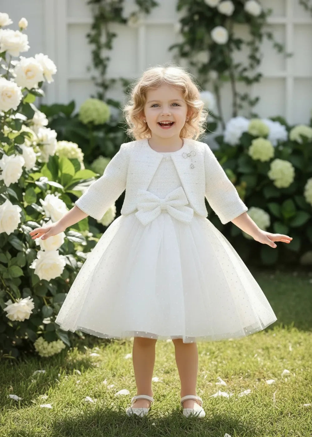 Classic Bow Wedding Guest Tulle Dress