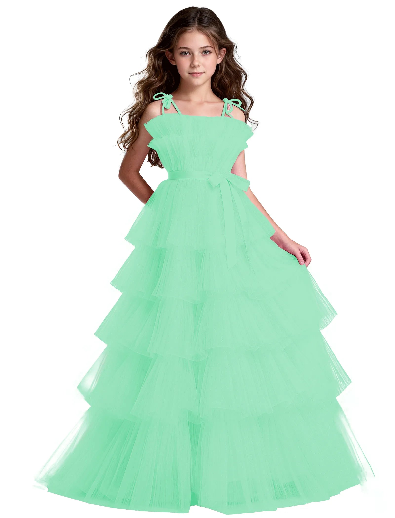 Vestido de princesa sin mangas de encaje