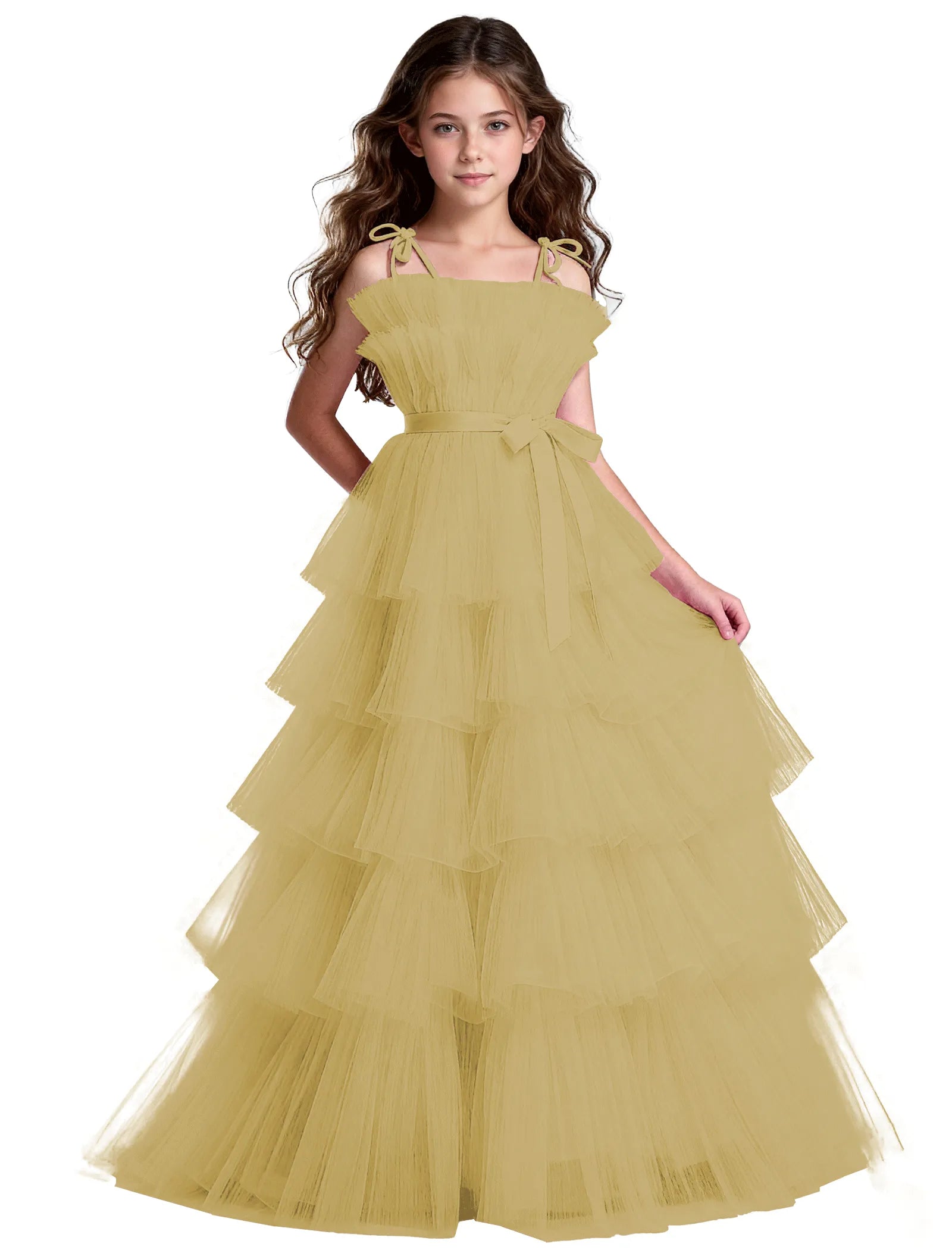 Vestido de princesa sin mangas de encaje