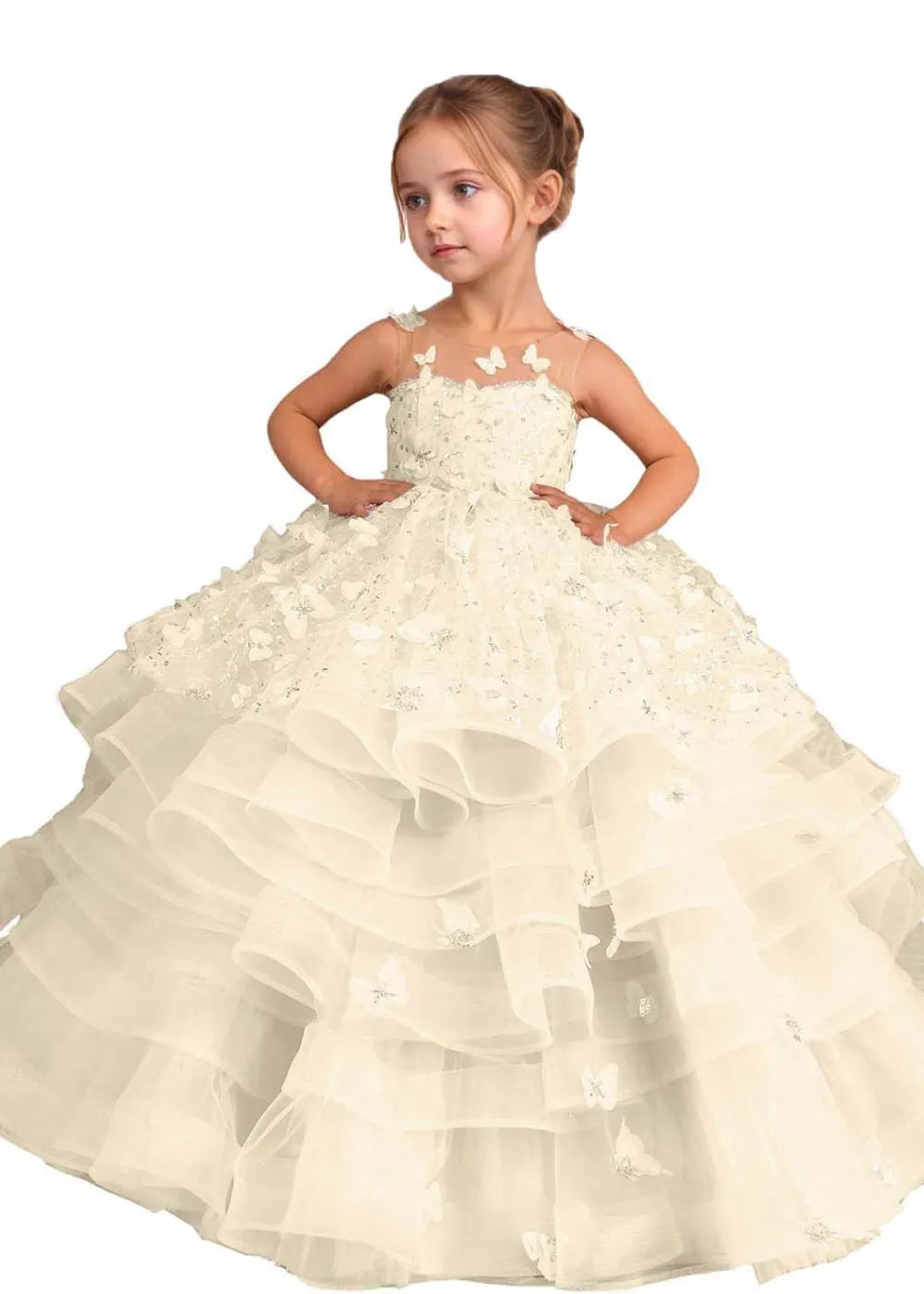 Elora Butterfly Dream Tulle Gown for Girls