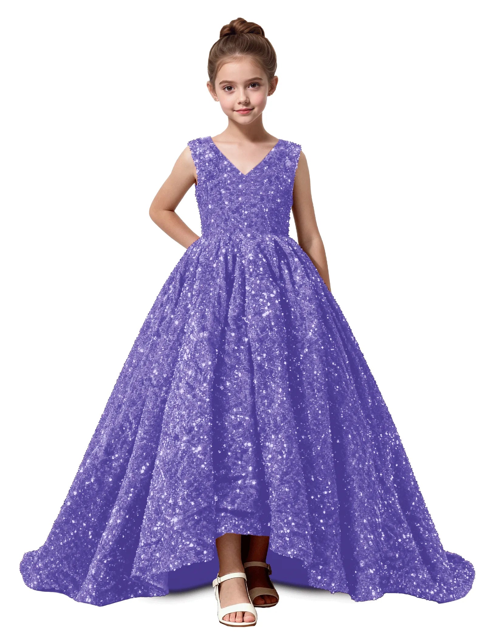 Velvet Sequin Ball Gown Dress