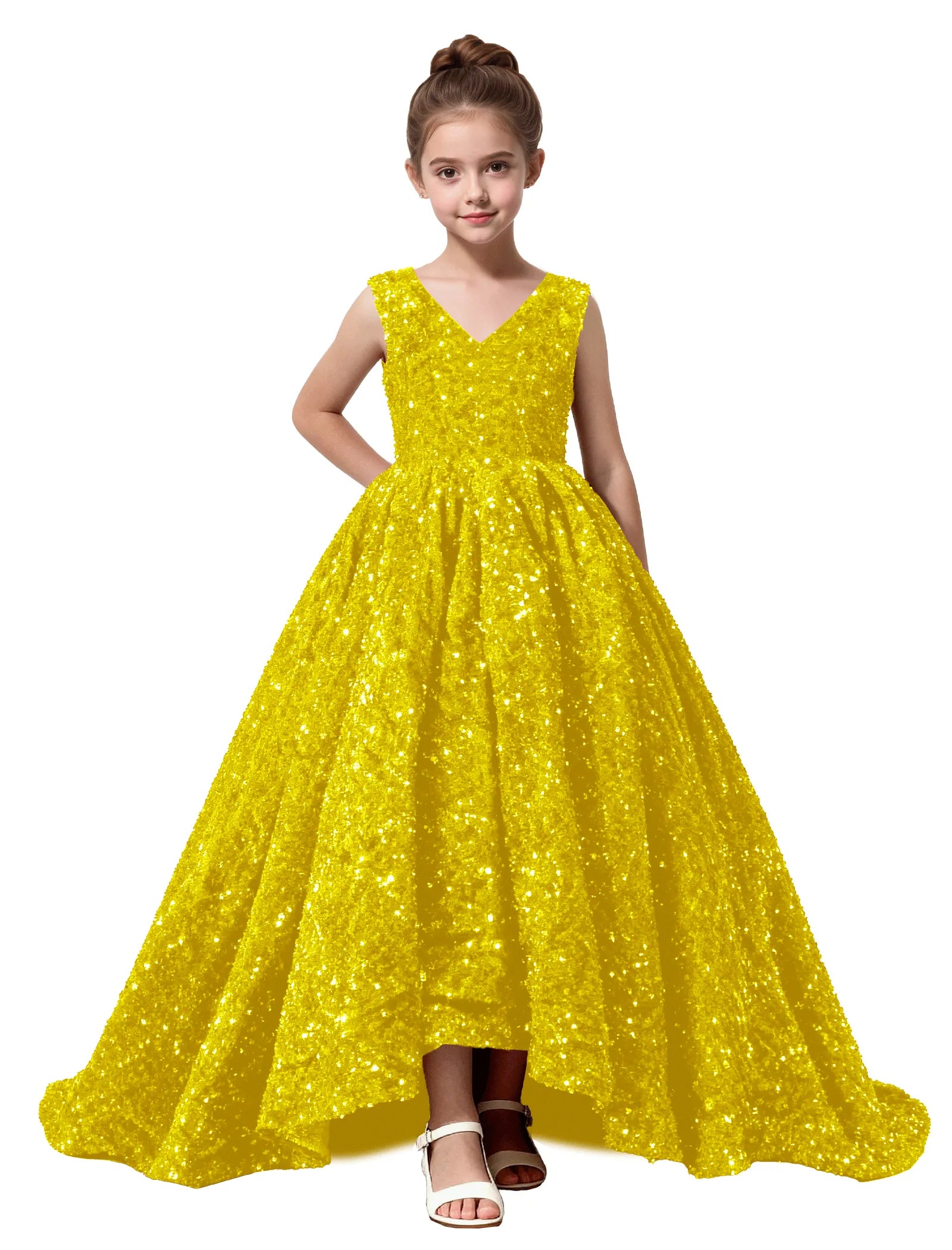 Velvet Sequin Ball Gown Dress