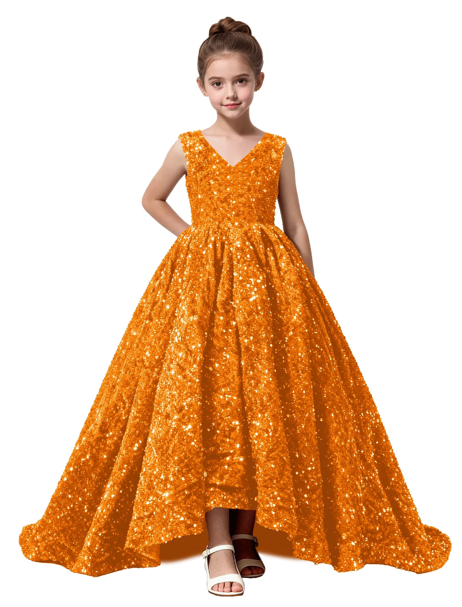 Velvet Sequin Ball Gown Dress