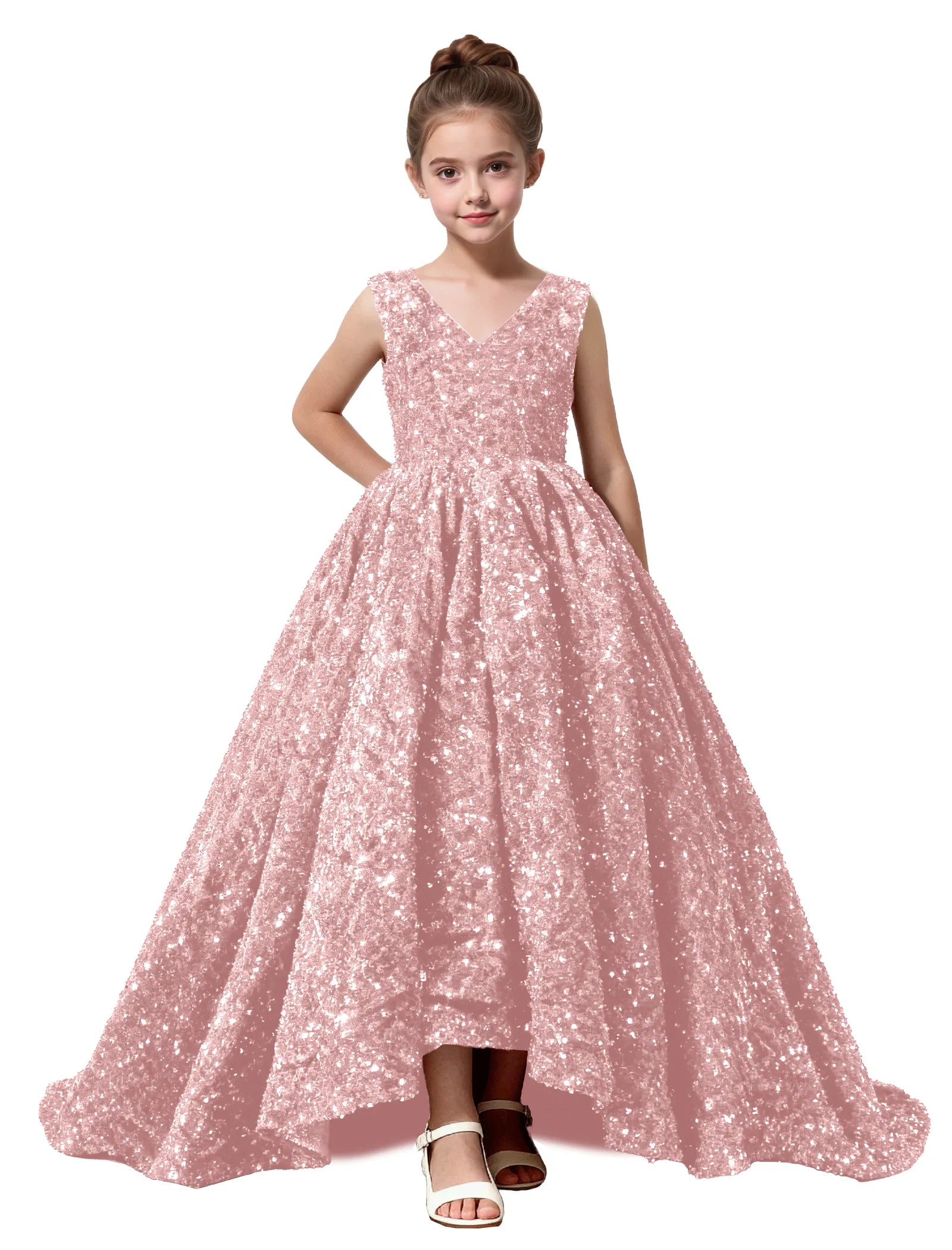 Velvet Sequin Ball Gown Dress