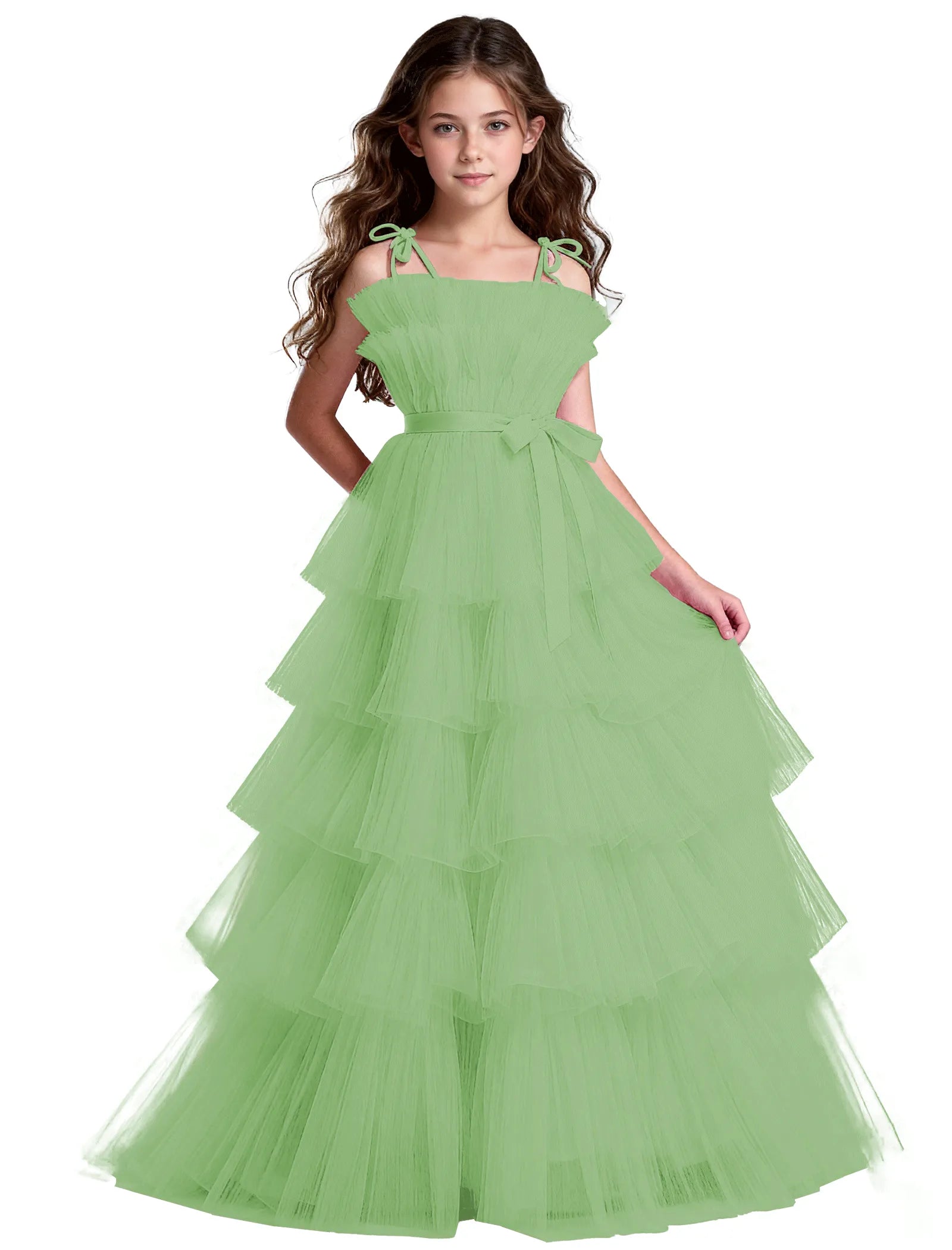 Vestido de princesa sin mangas de encaje